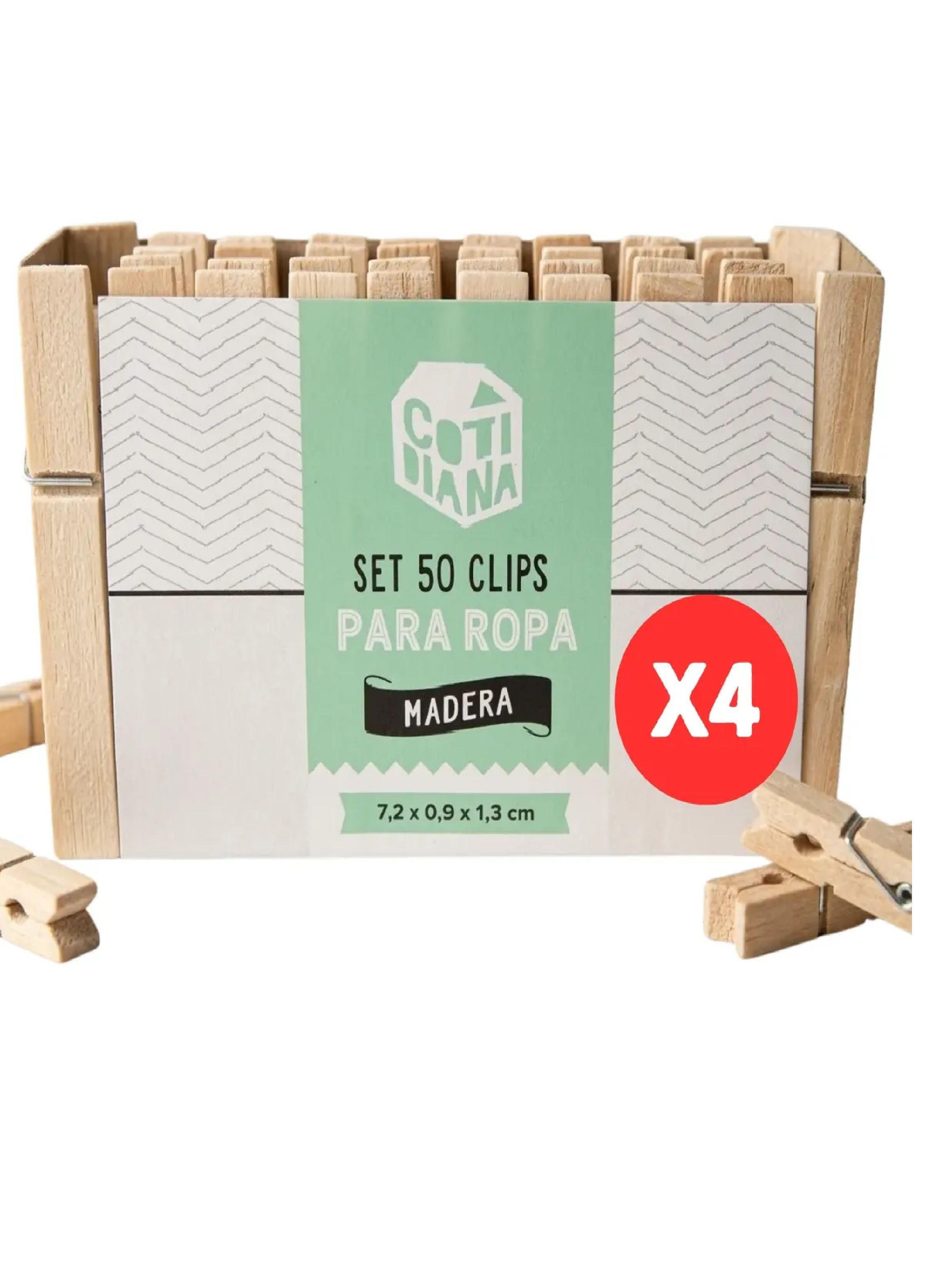 Pack X4 50 Pinzas De Madera Perros Para Colgar Ropa 200unid-0