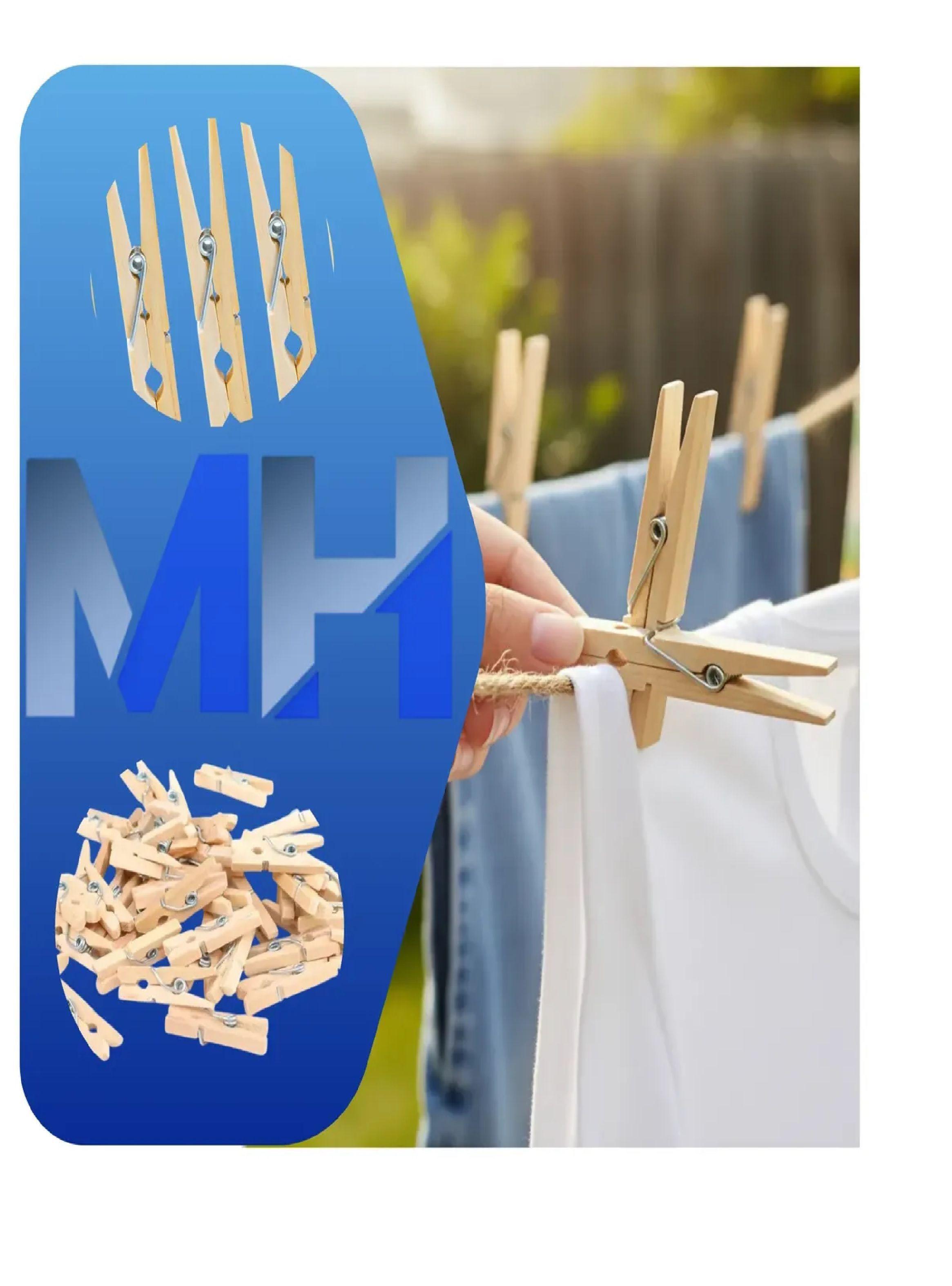 Pack X4 50 Pinzas De Madera Perros Para Colgar Ropa 200unid-3