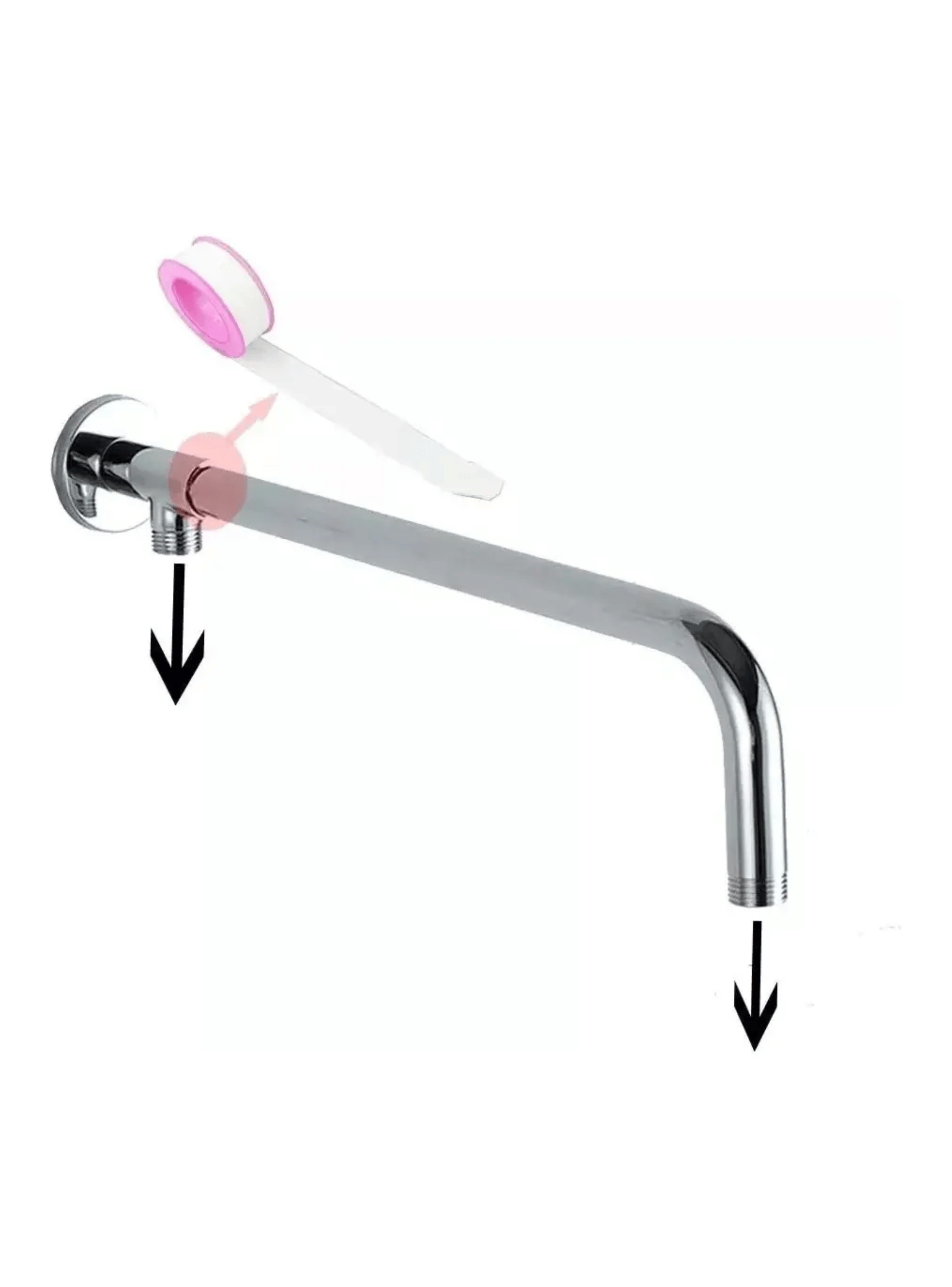 Brazo De 30 Cms Para Plato De Ducha Y Flexible De Ducha Inox-3