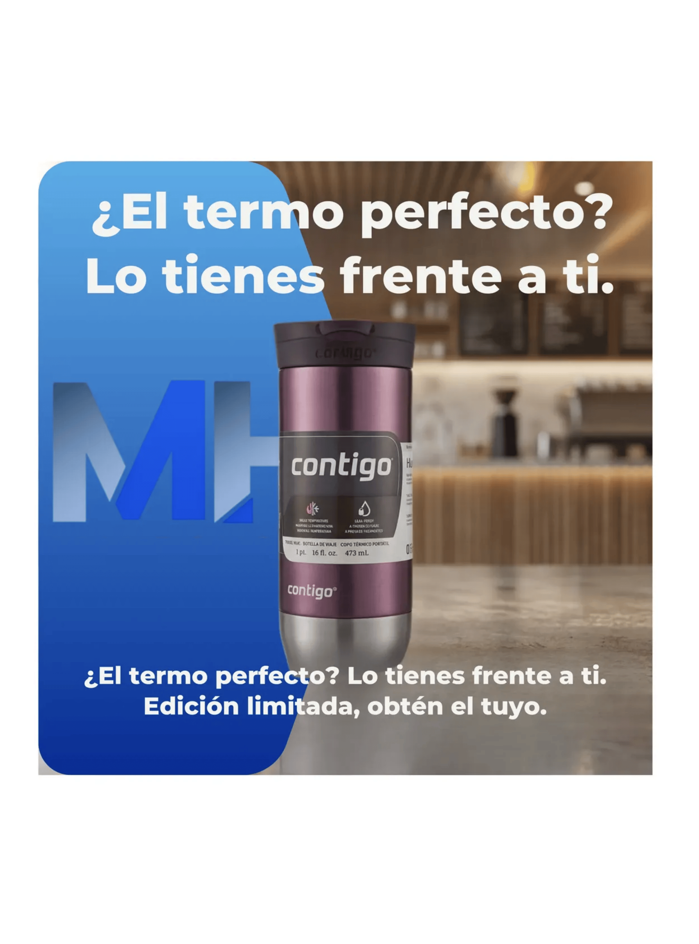 Vaso Termico Contigo Huron 473ml Pine Berry Autoseal 18 8-6