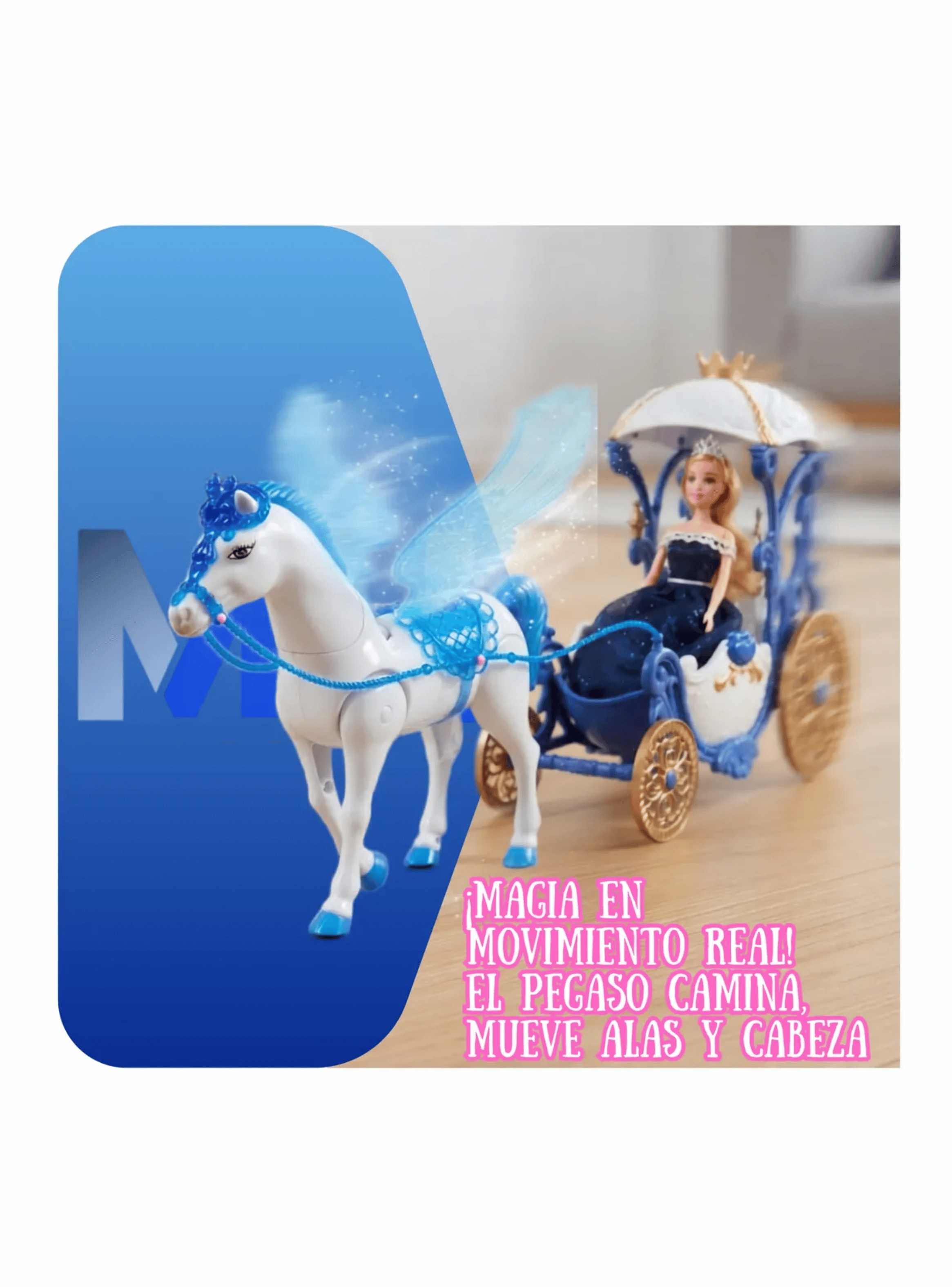 Set Carroza Real Con Mu eca Y Pegaso Con Sonido Y Se Mueve-4
