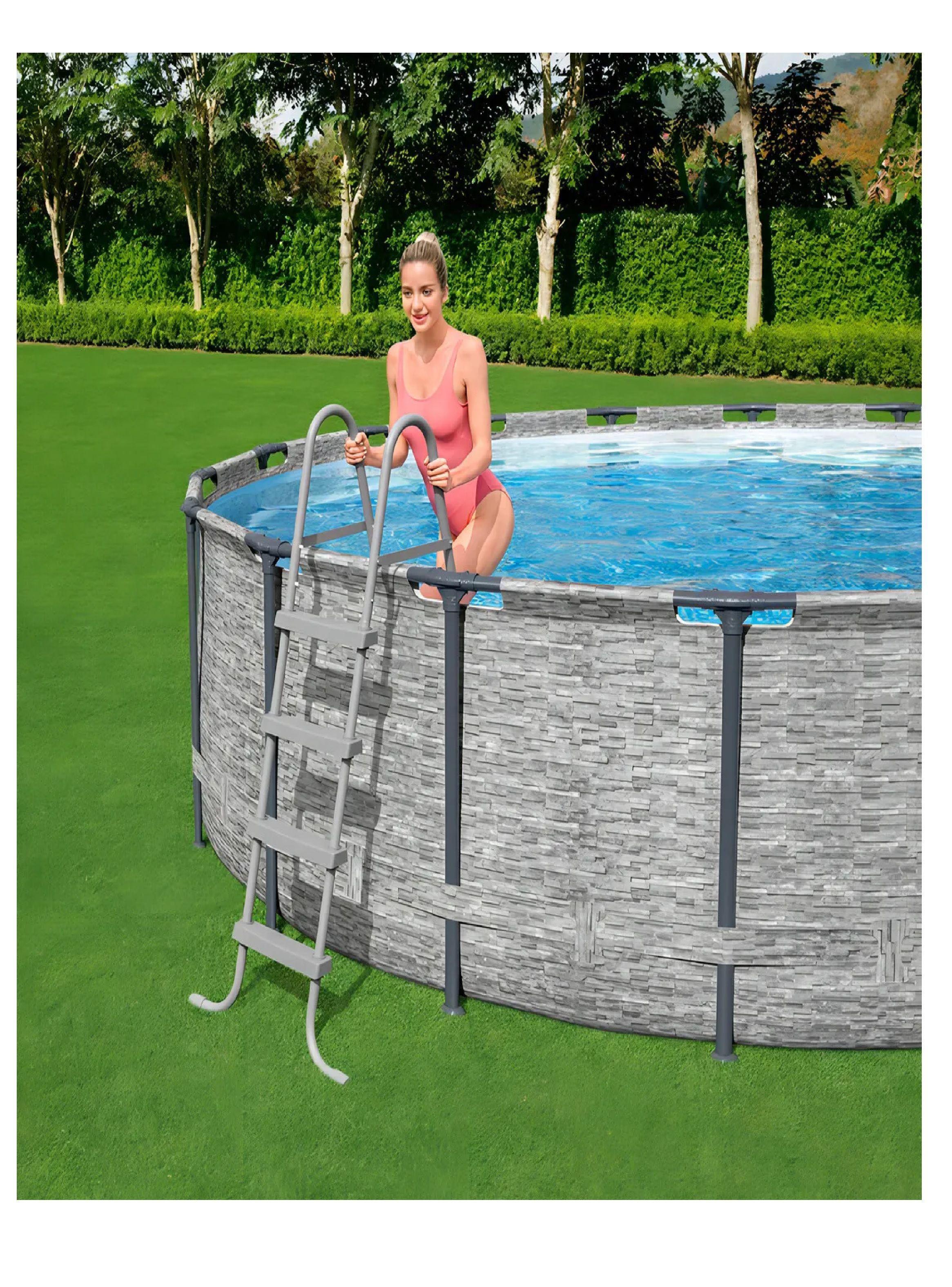 Escalera Para Piscina Estrutual Forma De U 122cm Bestway-3