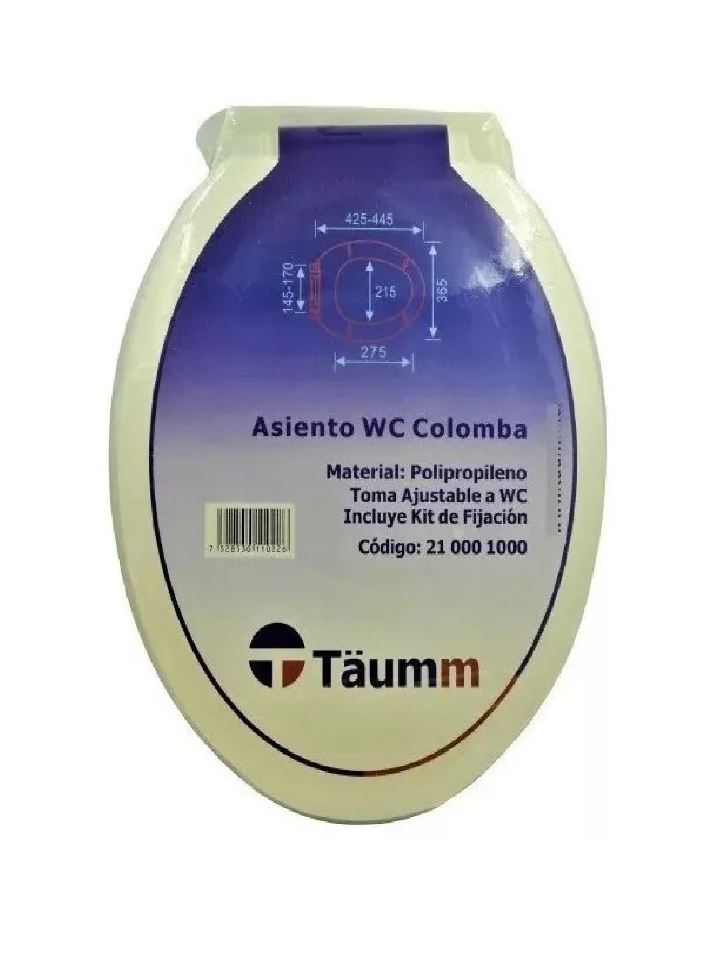 Asiento Y Tapa De Wc Sanitario Baño Blanca Colomba Taumm-6