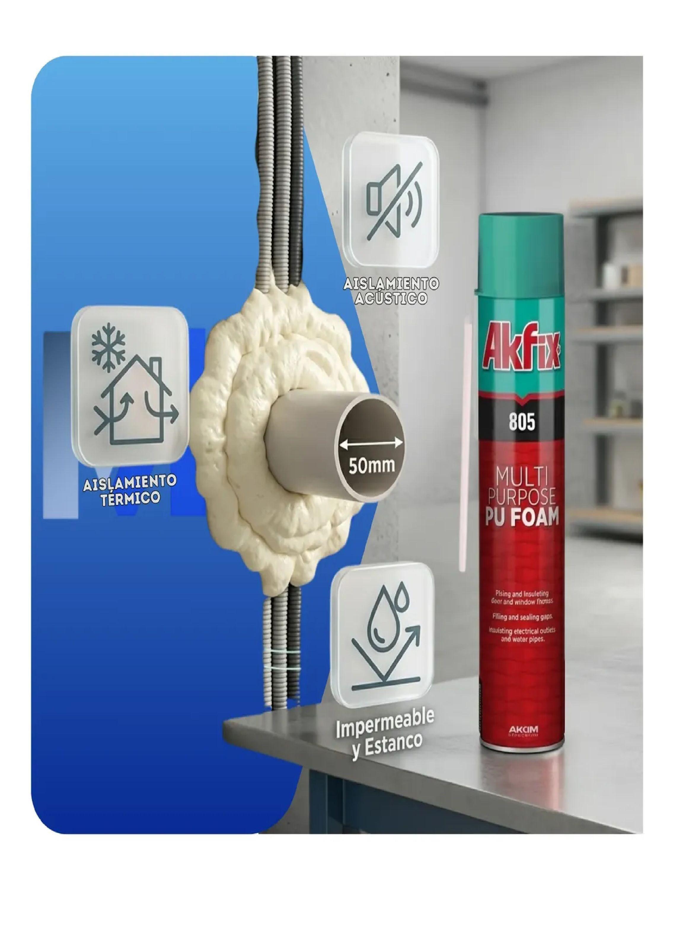 Pack 6 Espuma Poliuretano Akfix 805 750ml Manual Multiuso-3