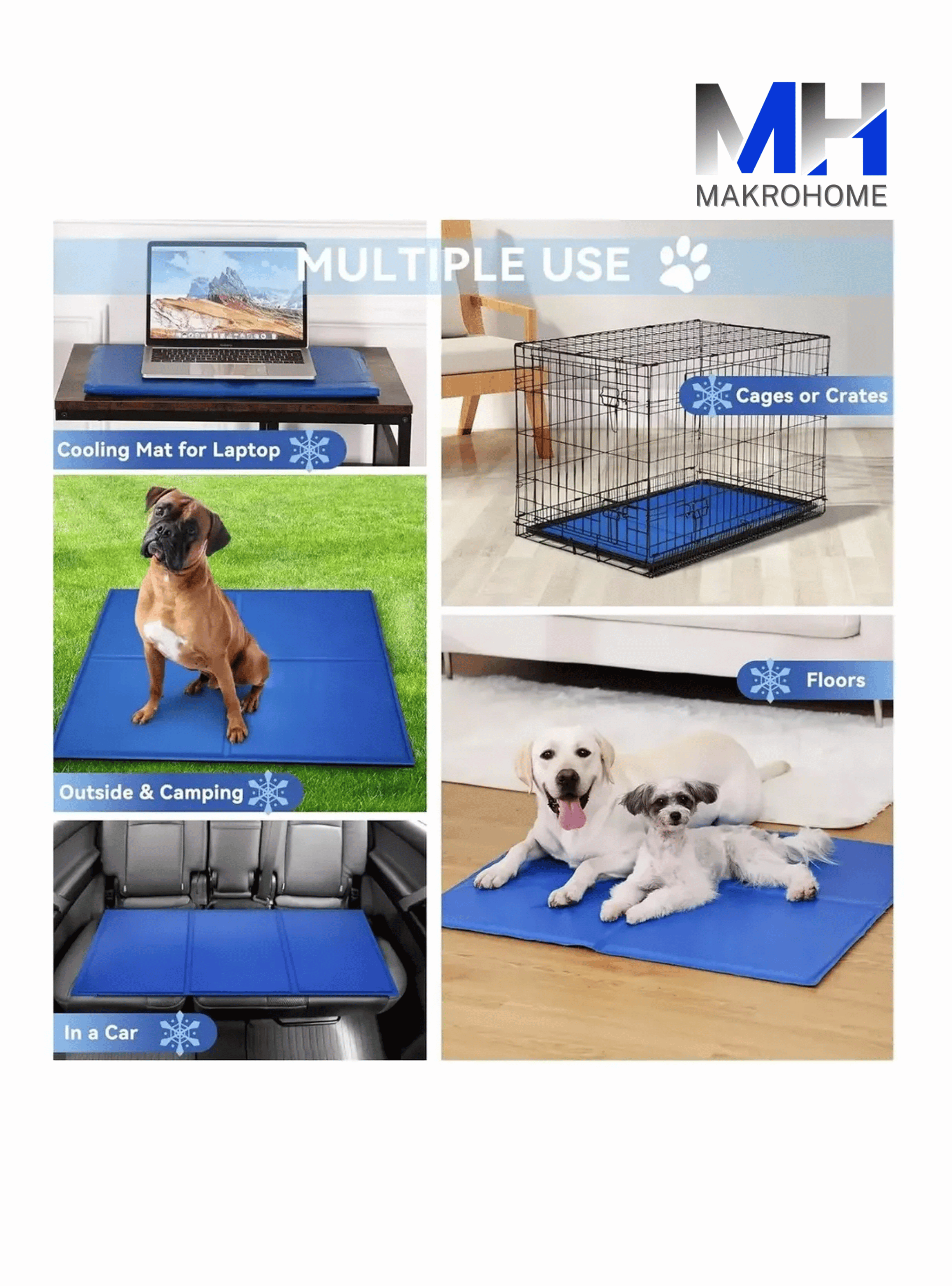Manta Refrescante Mascotas Alfombra Perro Gato 65x50cm-3