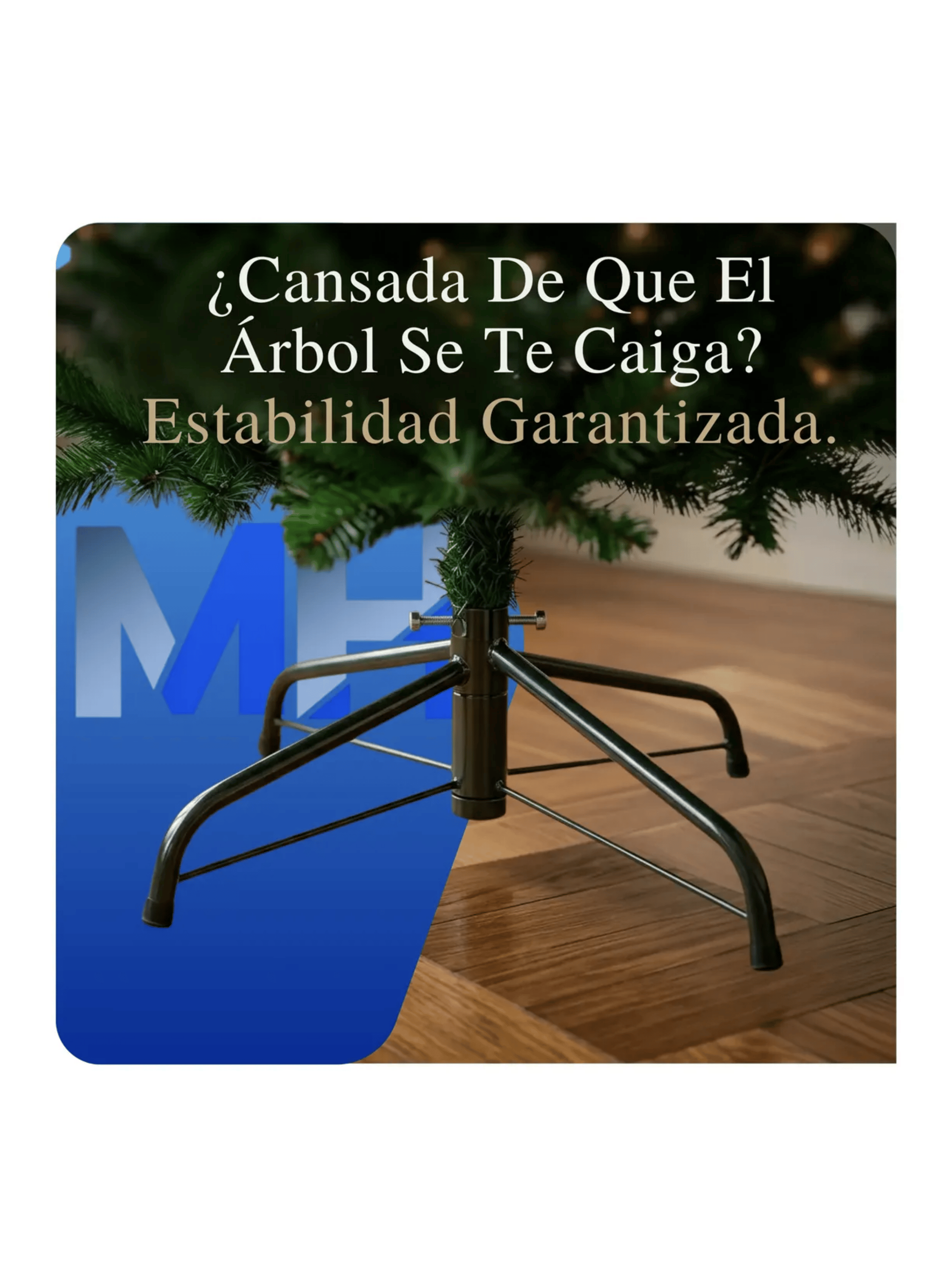 Arbol De Navidad Base Metalica Facil Armado Verde Clasico-2