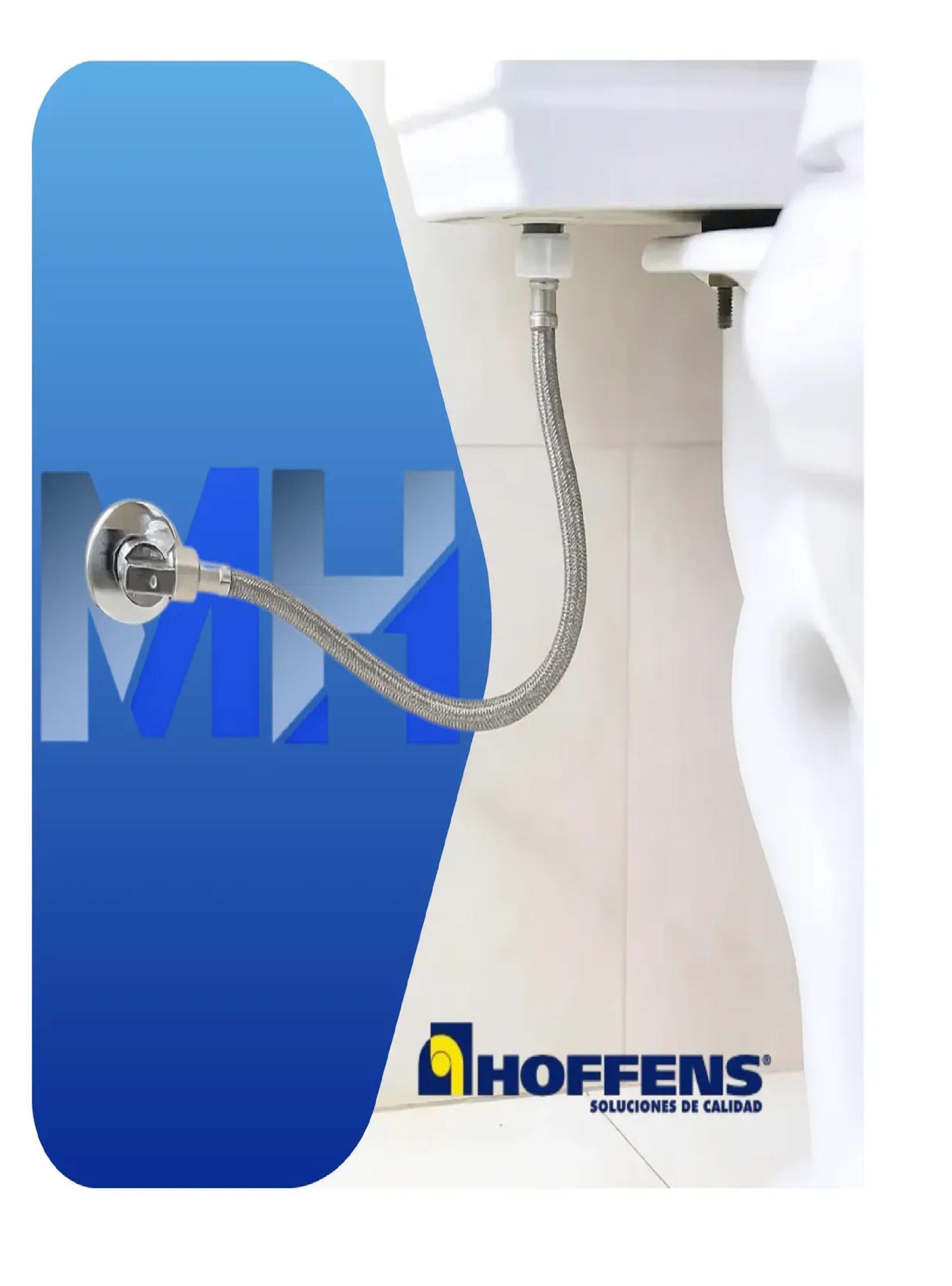 Kit Llave Angular Laton + Flexible Vinilo 30cm Wc Hoffens-2