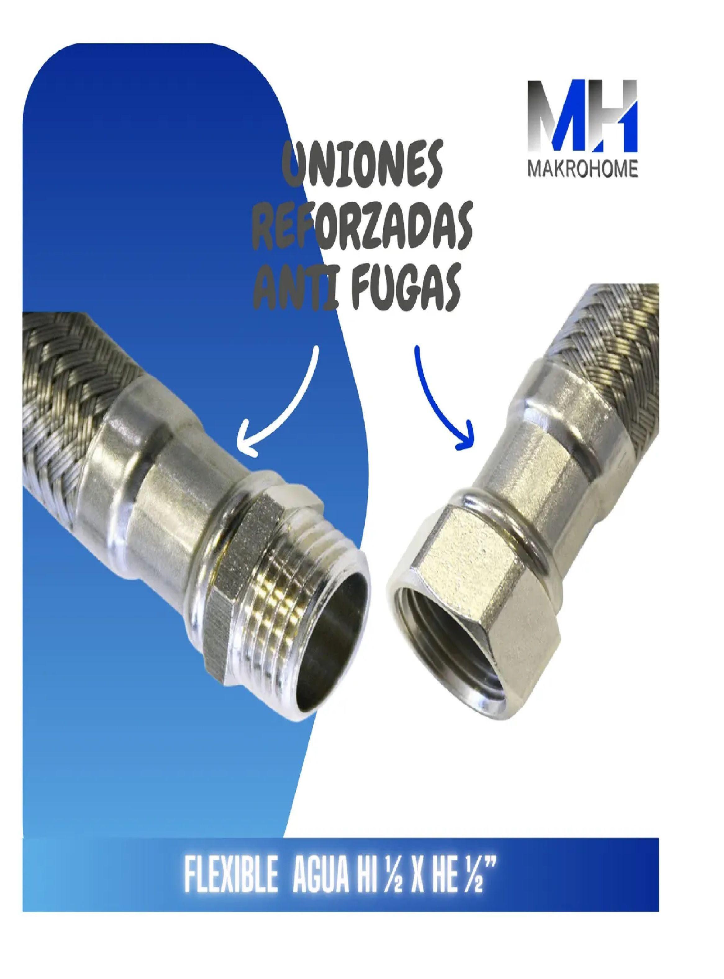 Flexible Agua He-hi 1/2 25 Cm Taumm Acero Inoxidable 200 Psi-4
