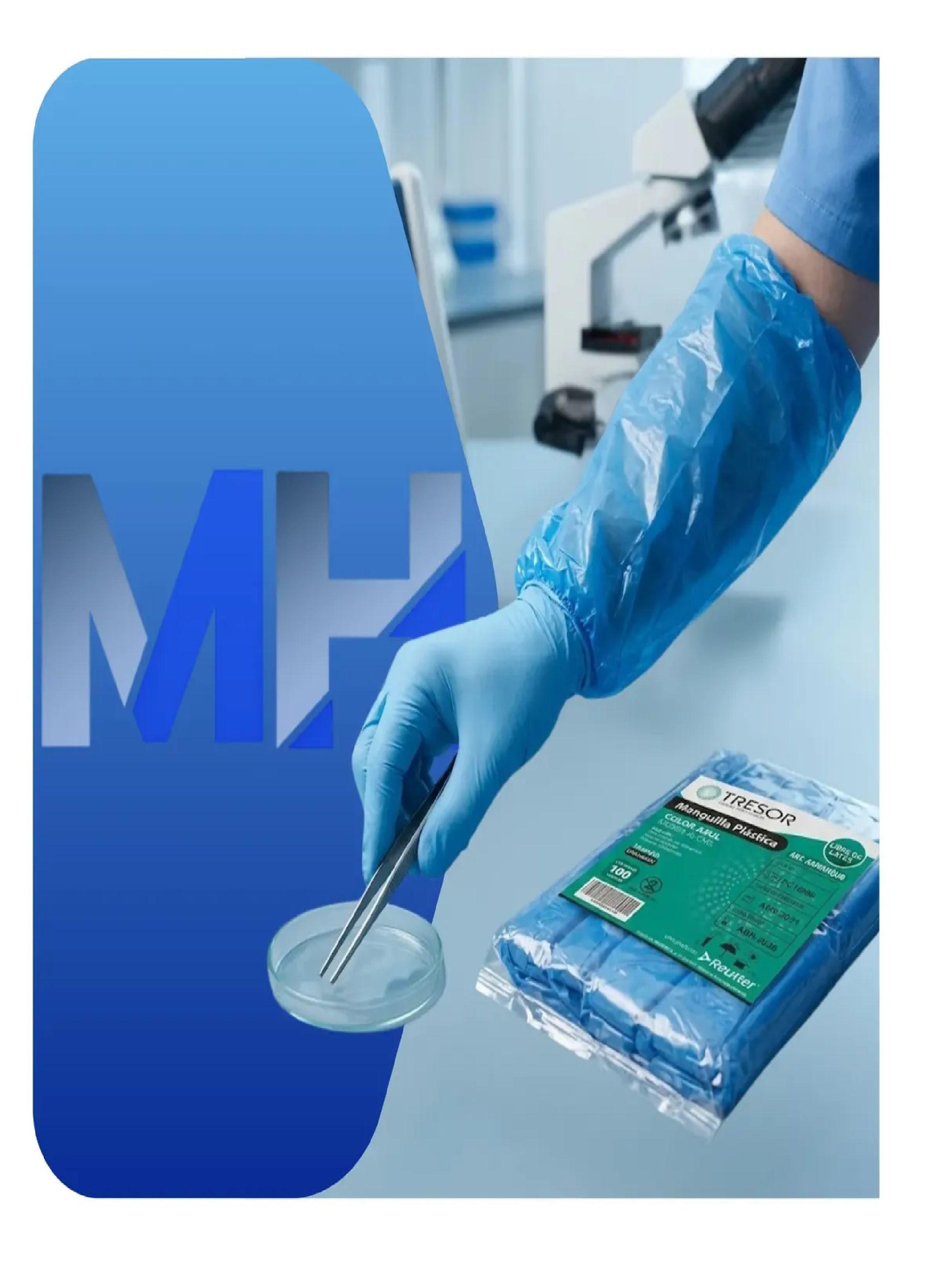 Manguilla Desechable Plastica 100unid Elegir Azul Roja Verde-2