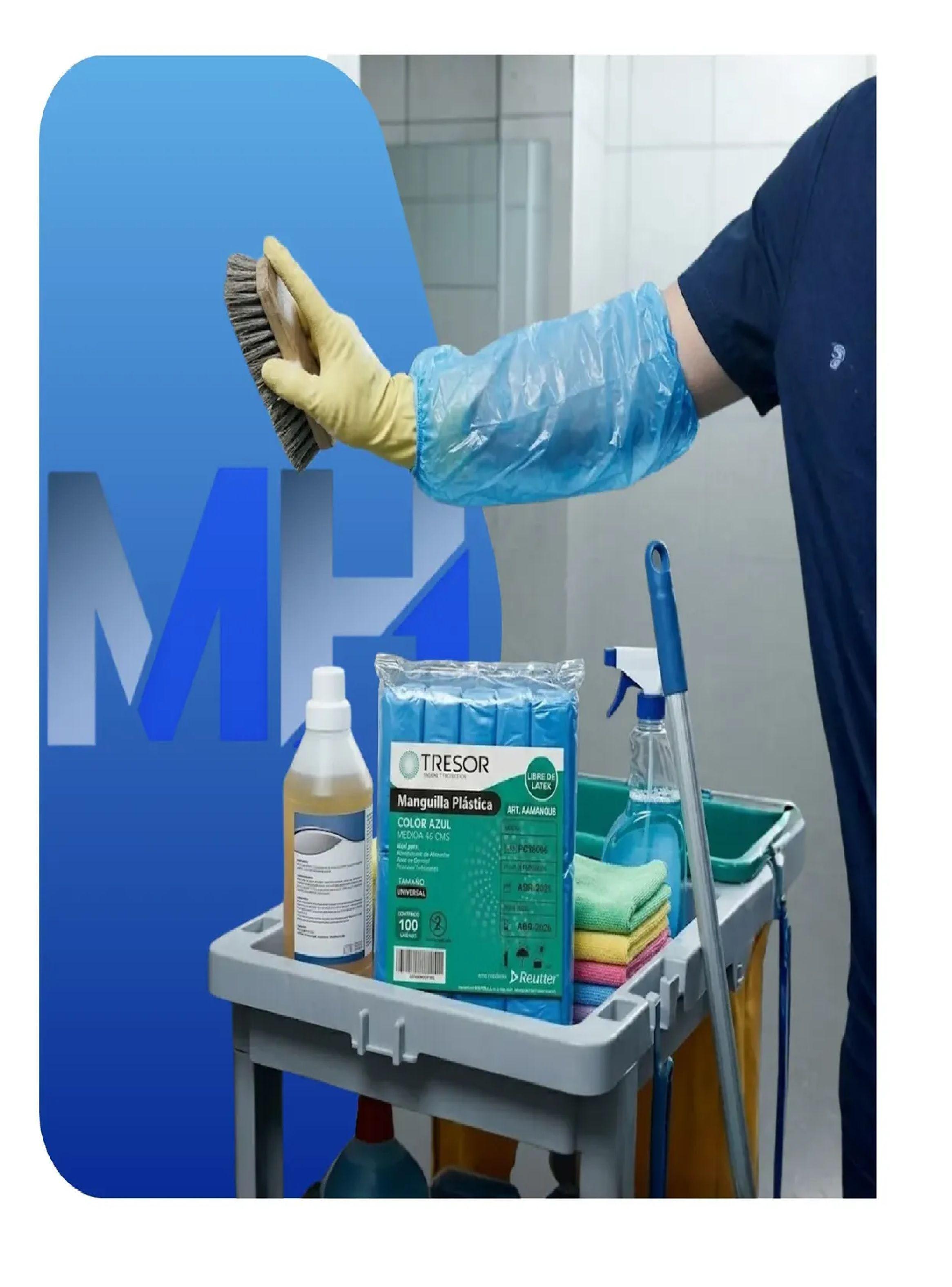 Manguilla Desechable Plastica 100unid Elegir Azul Roja Verde-3