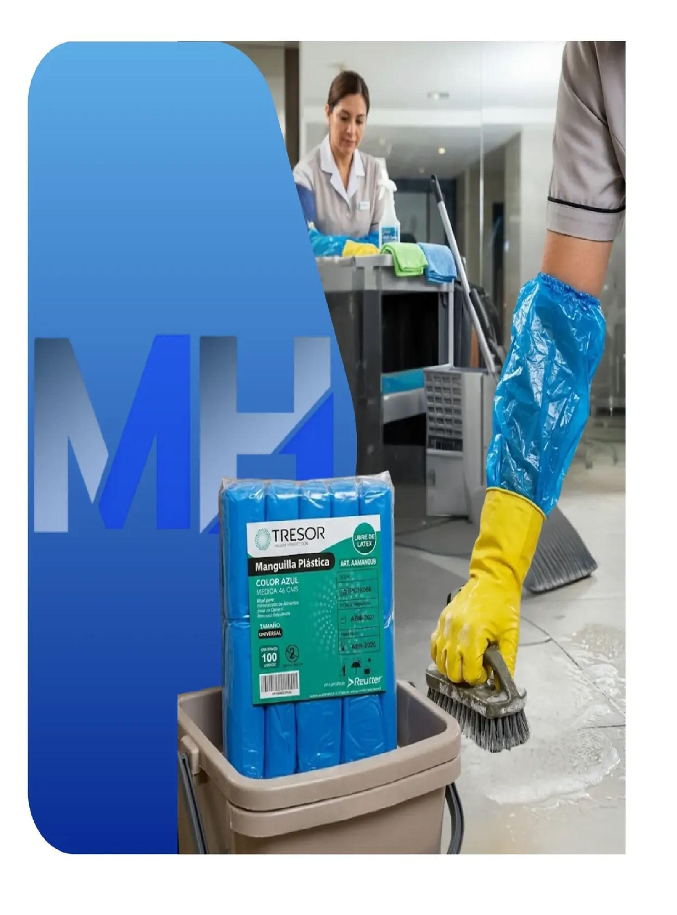 Manguilla Desechable Plastica 100unid Elegir Azul Roja Verde-5