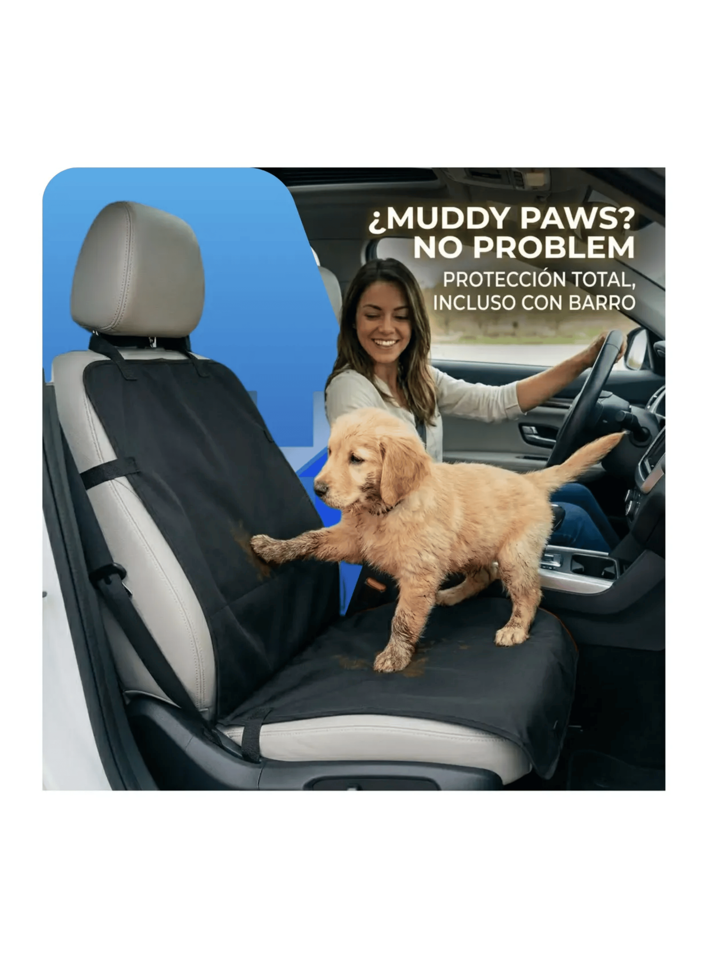 Cubre Asiento Auto Mascota Perro Gato Impermeable 120x60 Cm Negro-2