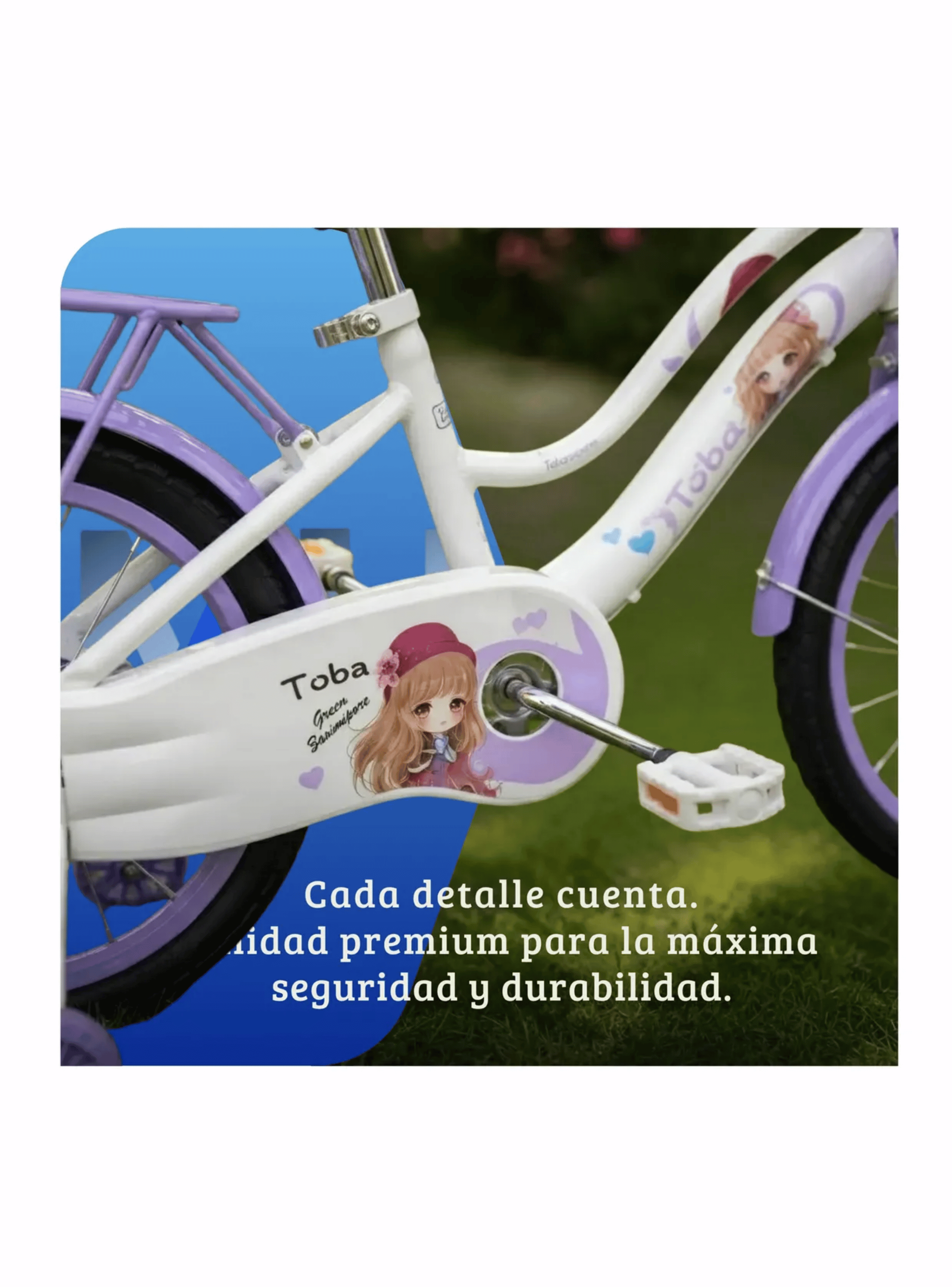 Bicicleta Infantil Aro 16 Con Rueditas Y Canasto Ni as Violeta-7