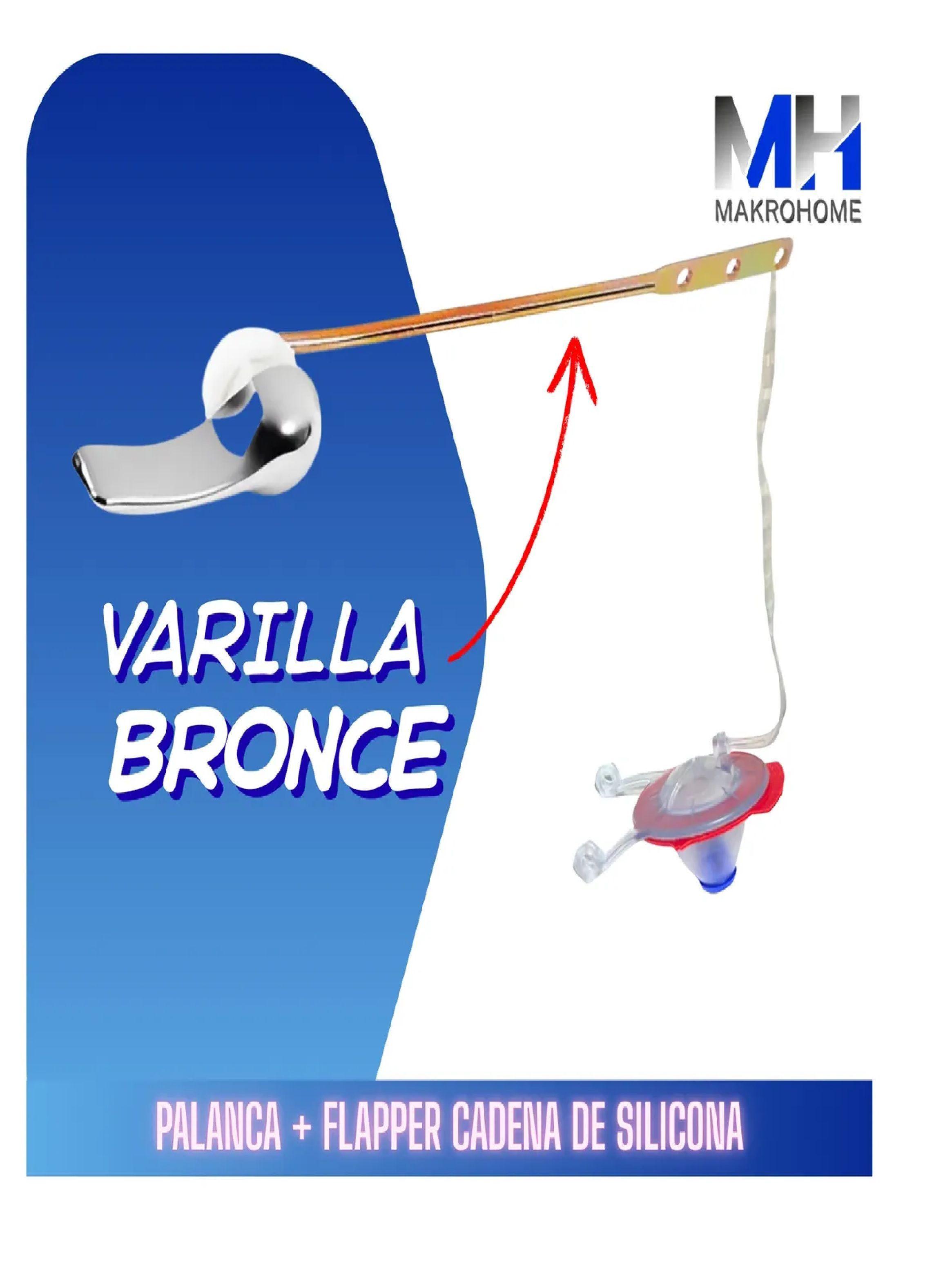Flapper Cadena Silicona + Manilla Estanque Varilla Bronce-2