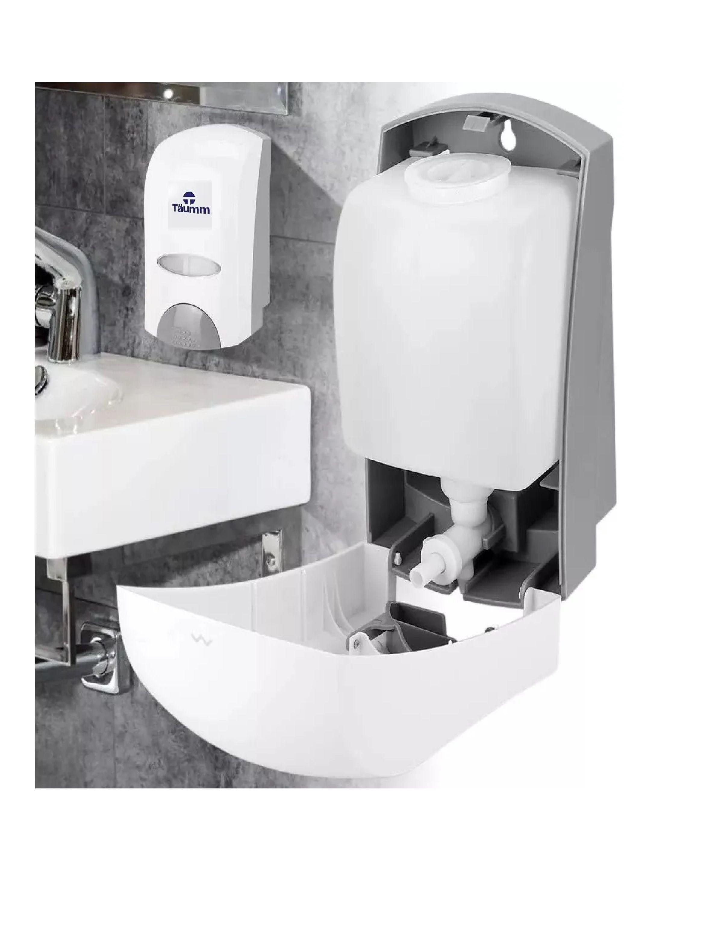 Dispensador Jabon Liquido Al Muro 500ml Blanco Taumm-1