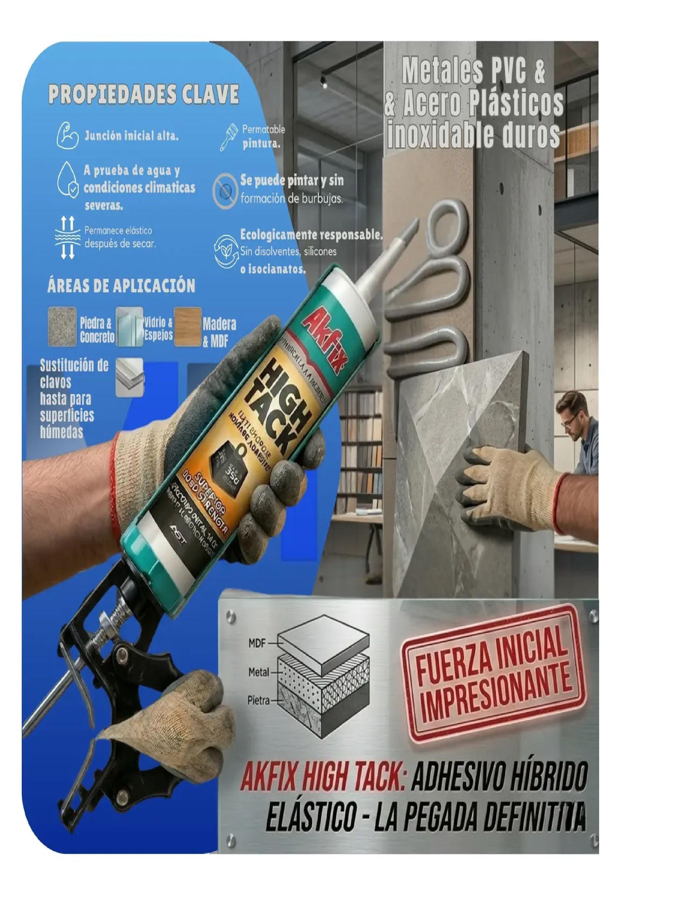 Pack 12 Adhesivo High Tack Akfix Polimero Hibrido Pega Todo-4