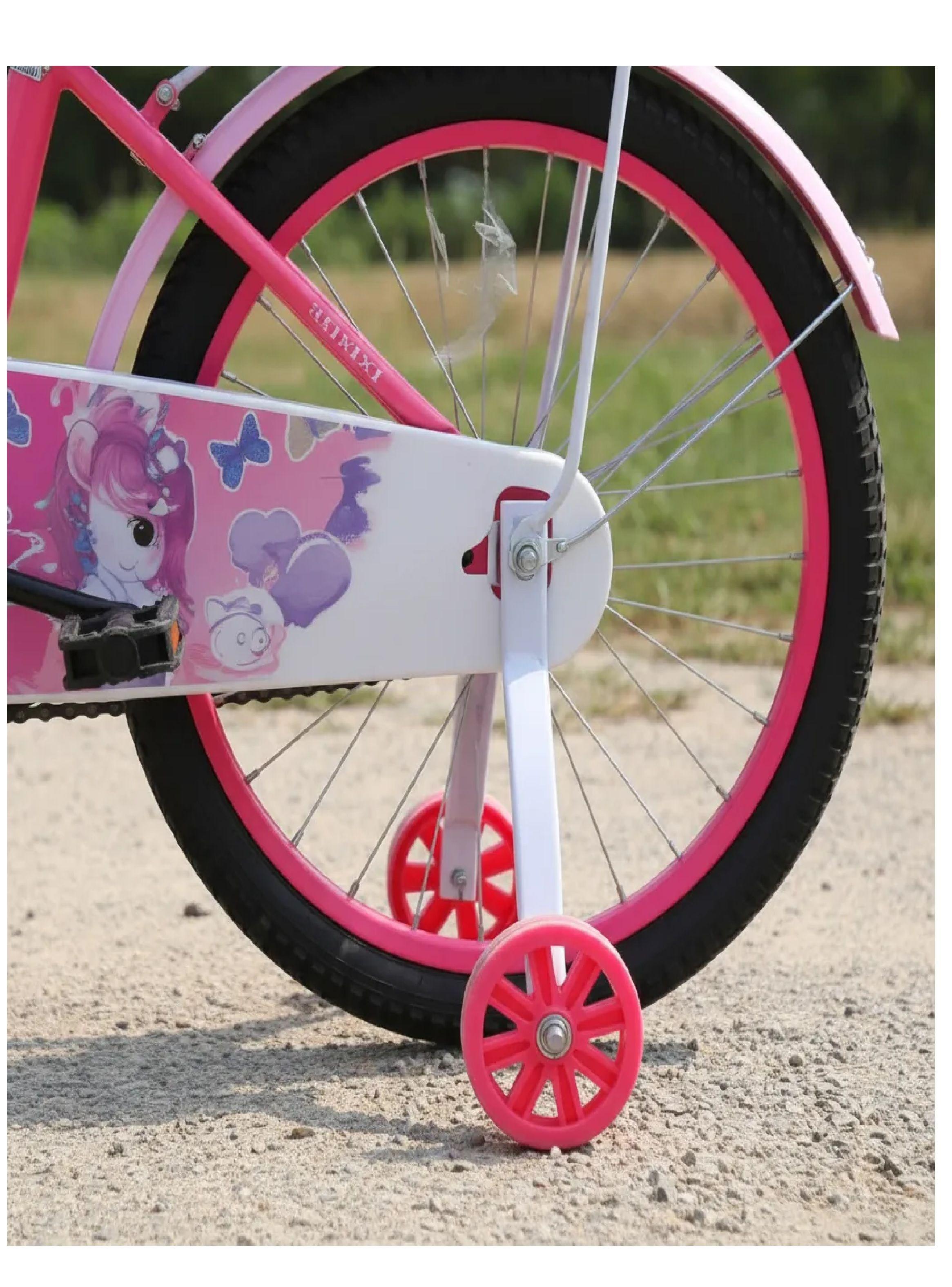 Bicicleta Aro 12 Infantil Con Ruedas De Aprendizaje Fucsia-2