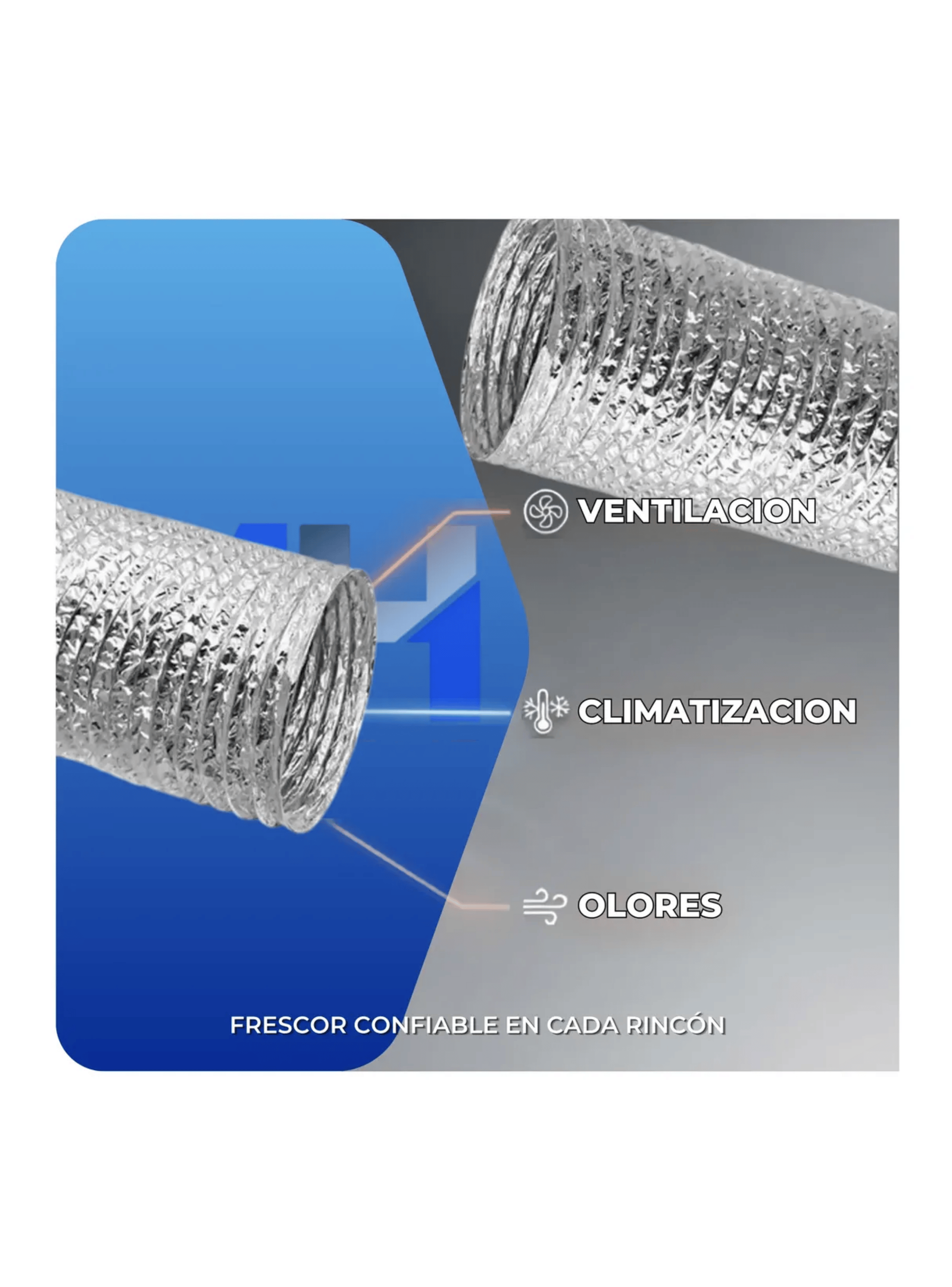 Ducto Tubo Flexible De Aluminio Para Ventilaci n 4 X 1mts-2