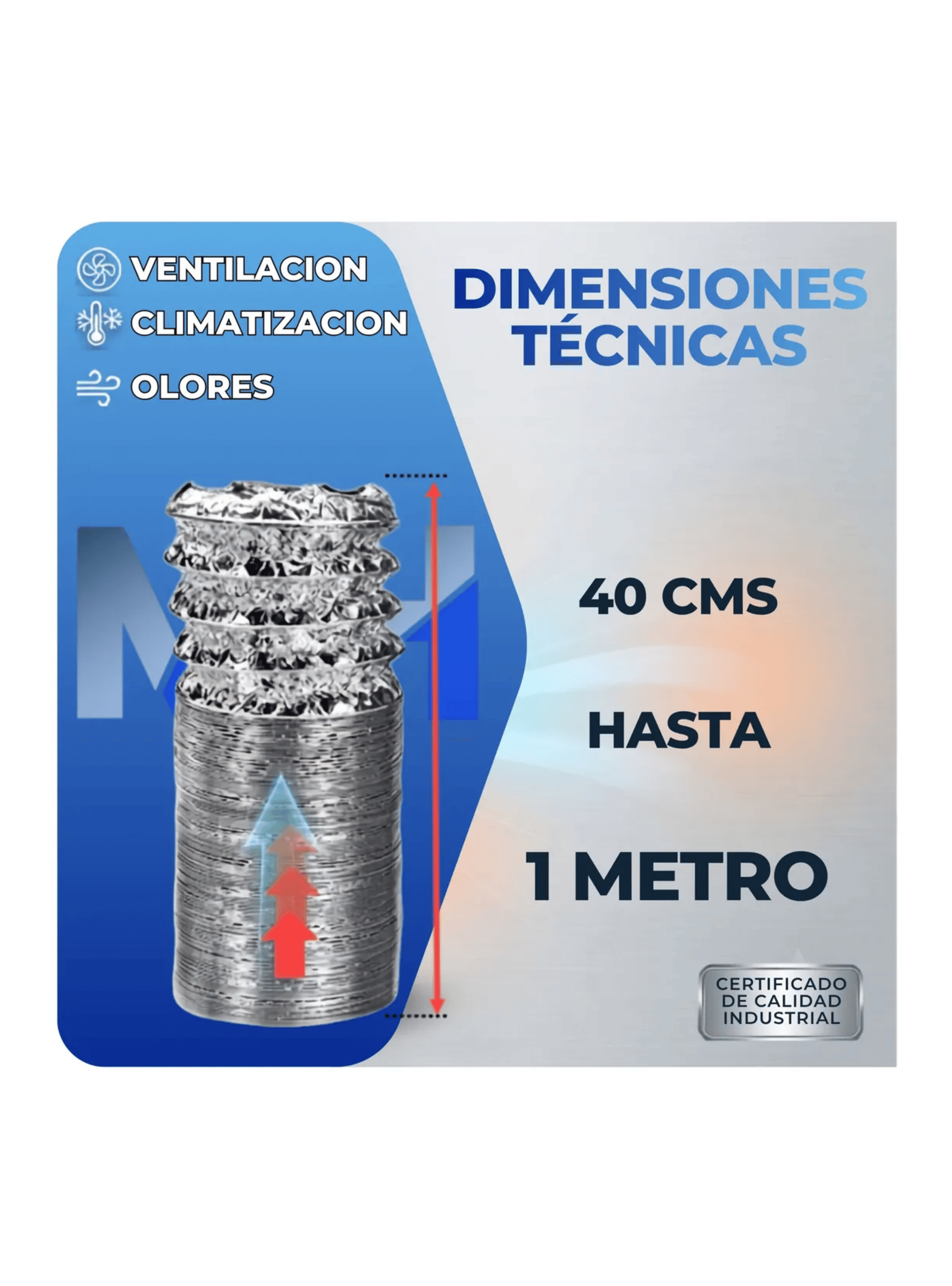 Ducto Tubo Flexible De Aluminio Para Ventilaci n 4 X 1mts-3