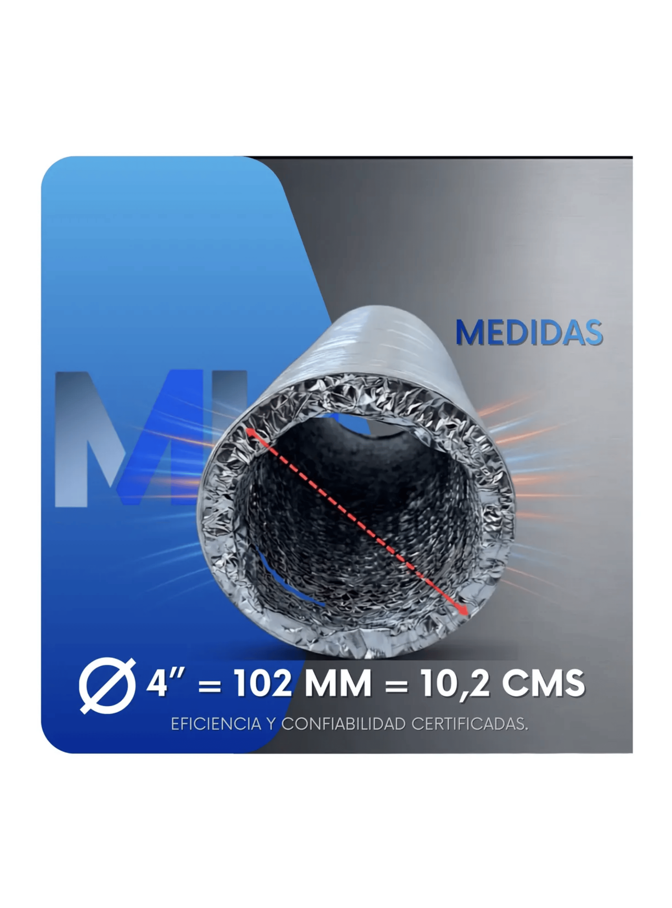 Ducto Tubo Flexible De Aluminio Para Ventilaci n 4 X 1mts-4