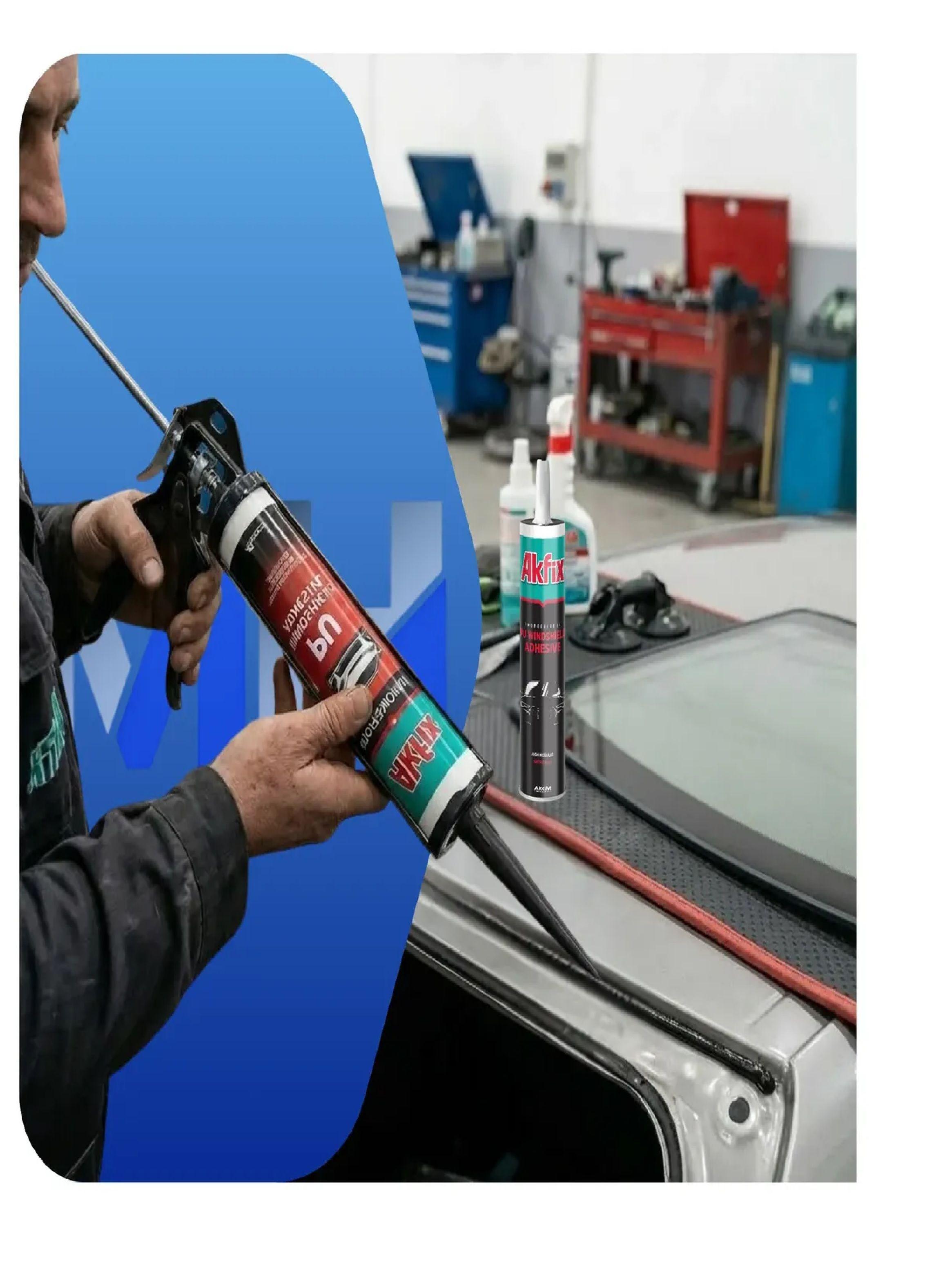 Pack 12 Adhesivo Poliuretano Parabrisas Akfix Pegado Directo-3