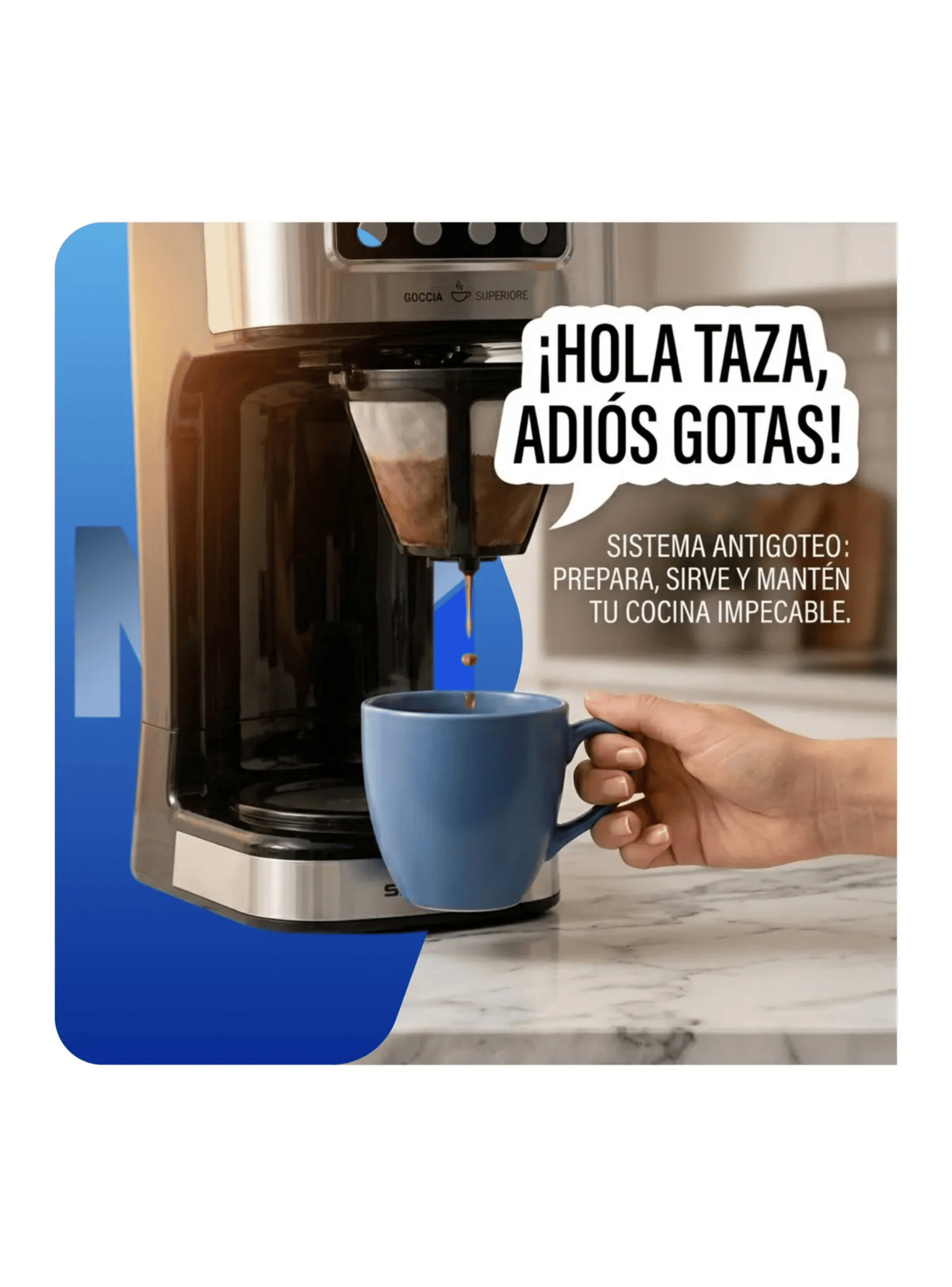 Cafetera Programable Sindelen Goccia Superiore 14 Tazas 1 8l-2