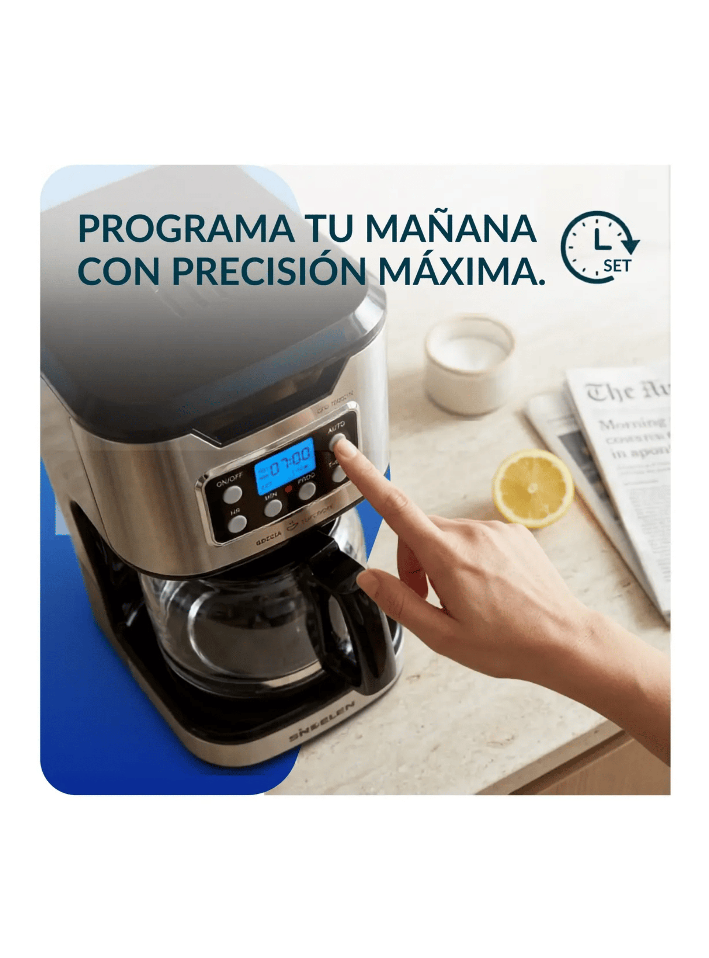 Cafetera Programable Sindelen Goccia Superiore 14 Tazas 1 8l-4