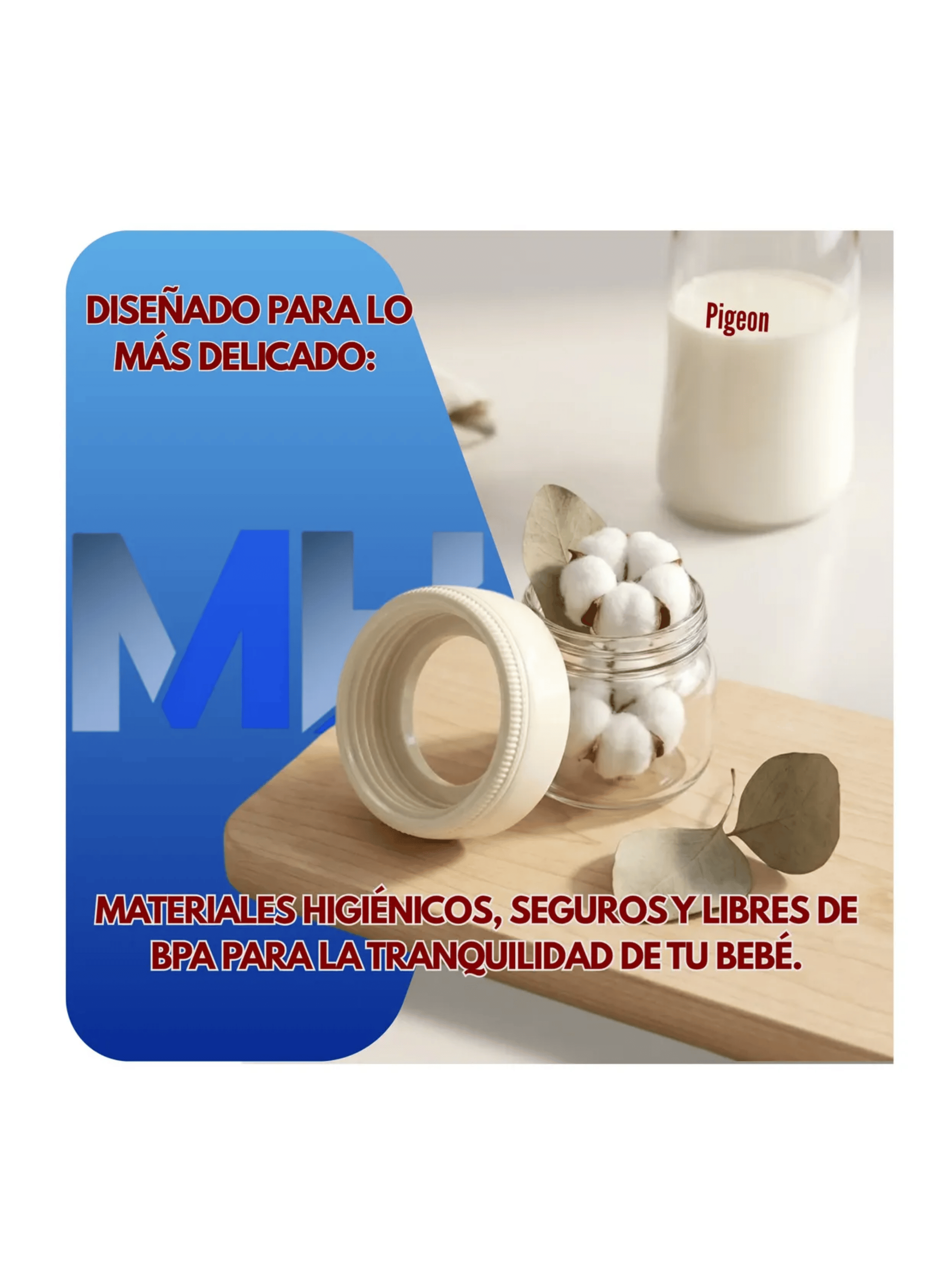 Repuestos Mamadera biberon Pigeon Tapa Y Rosca Boca Estandar-4