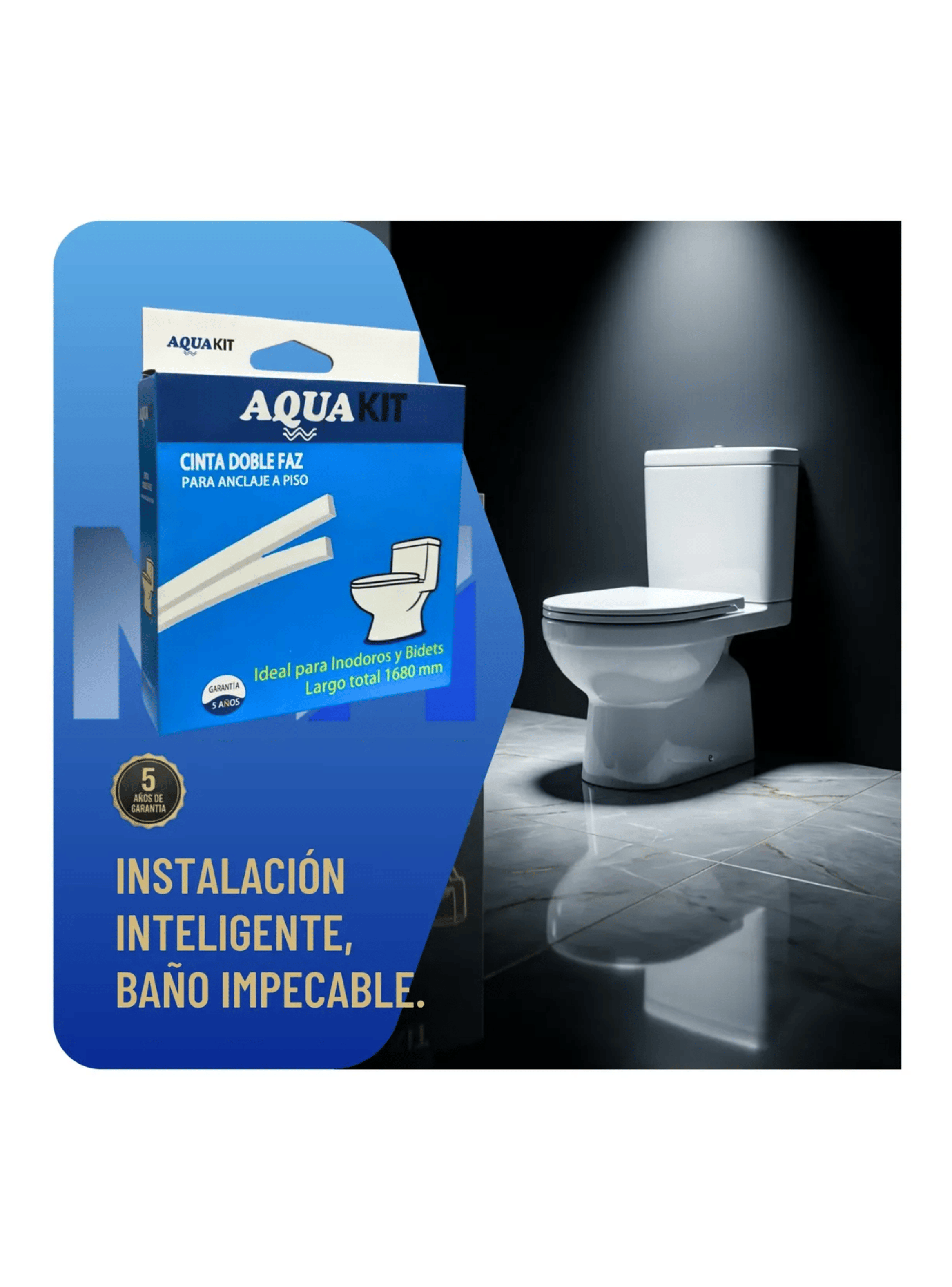 Cinta Doble Faz Anclaje A Piso Wc Sanitarios Aquakit 1680mm-3