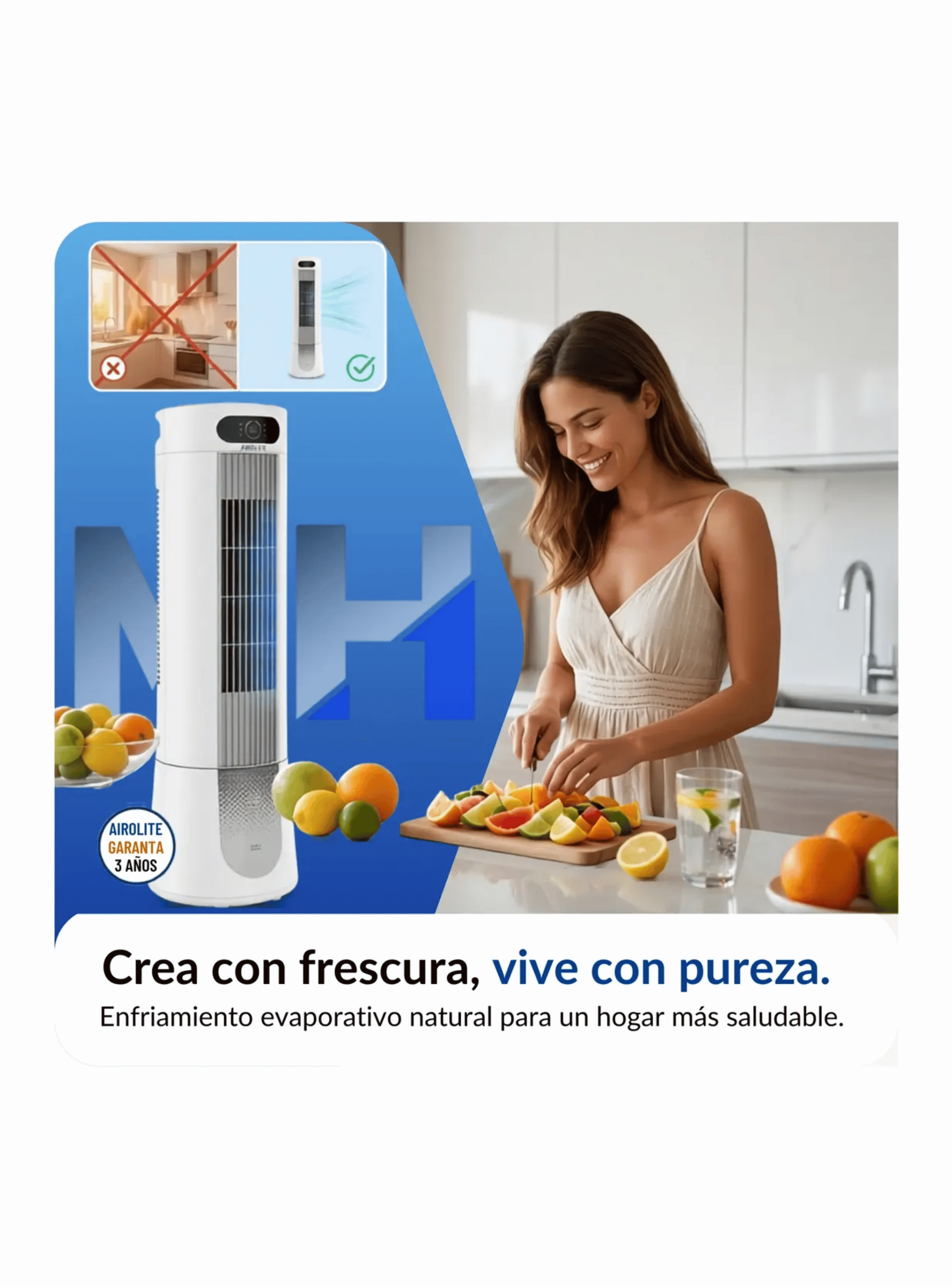 Enfriador De Aire Evaporativo Torre Airolite Evt 2500pa 4l-3