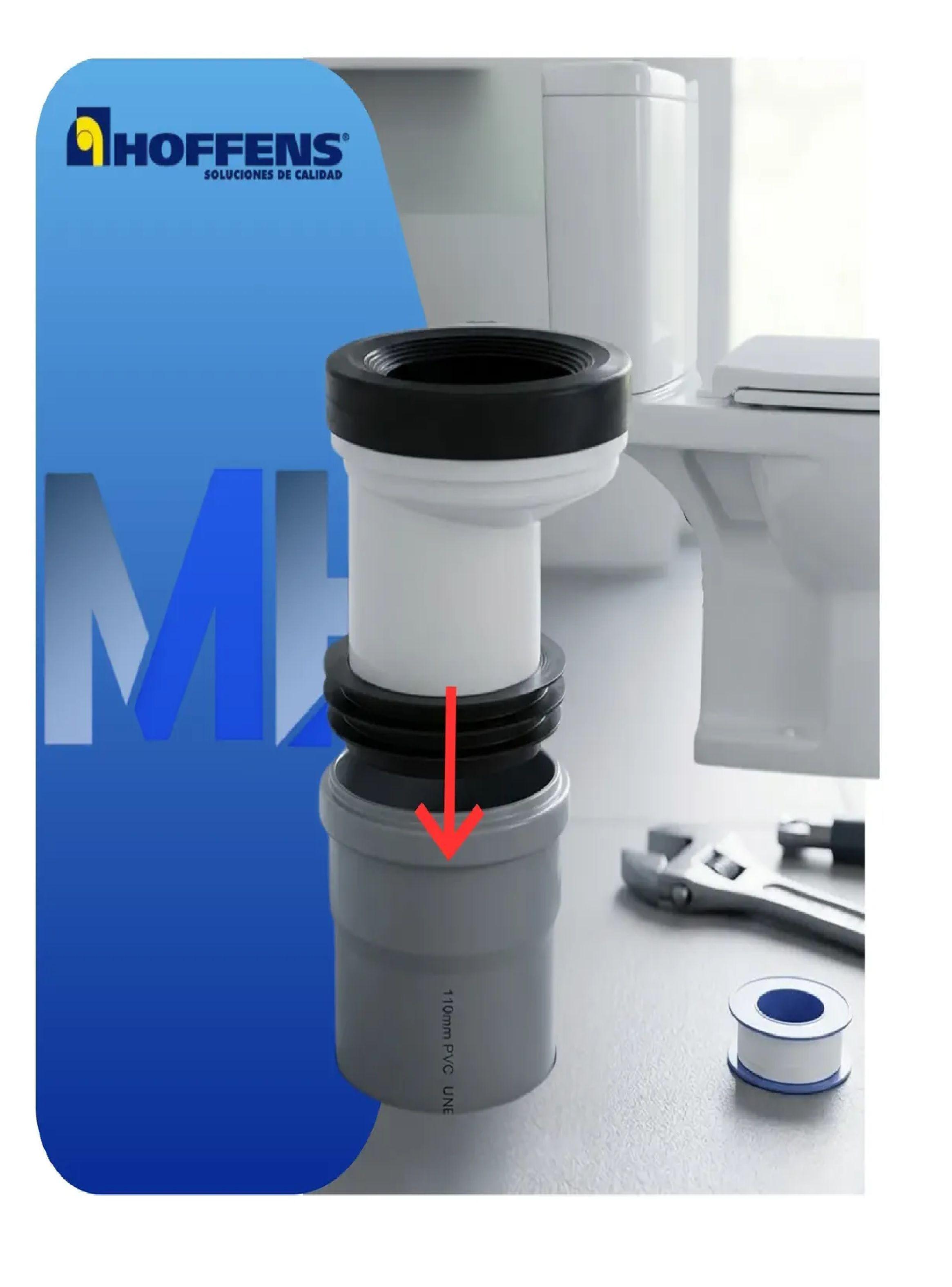 Manguito Wc Excentrico 110mm Hoffens Con Junta Y Adaptador-2