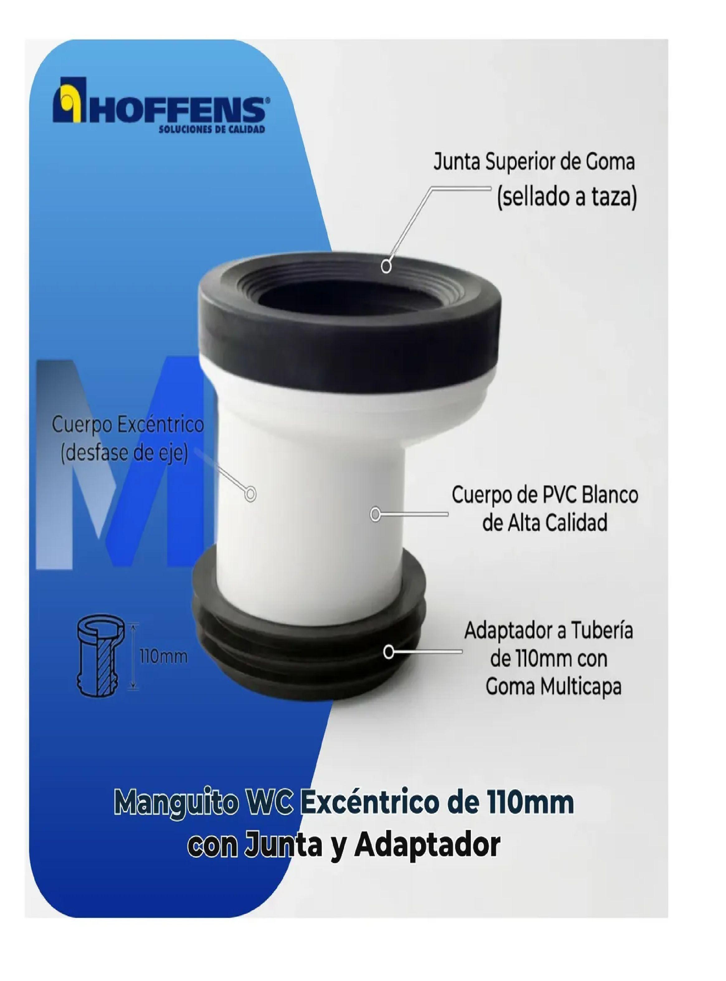 Manguito Wc Excentrico 110mm Hoffens Con Junta Y Adaptador-3