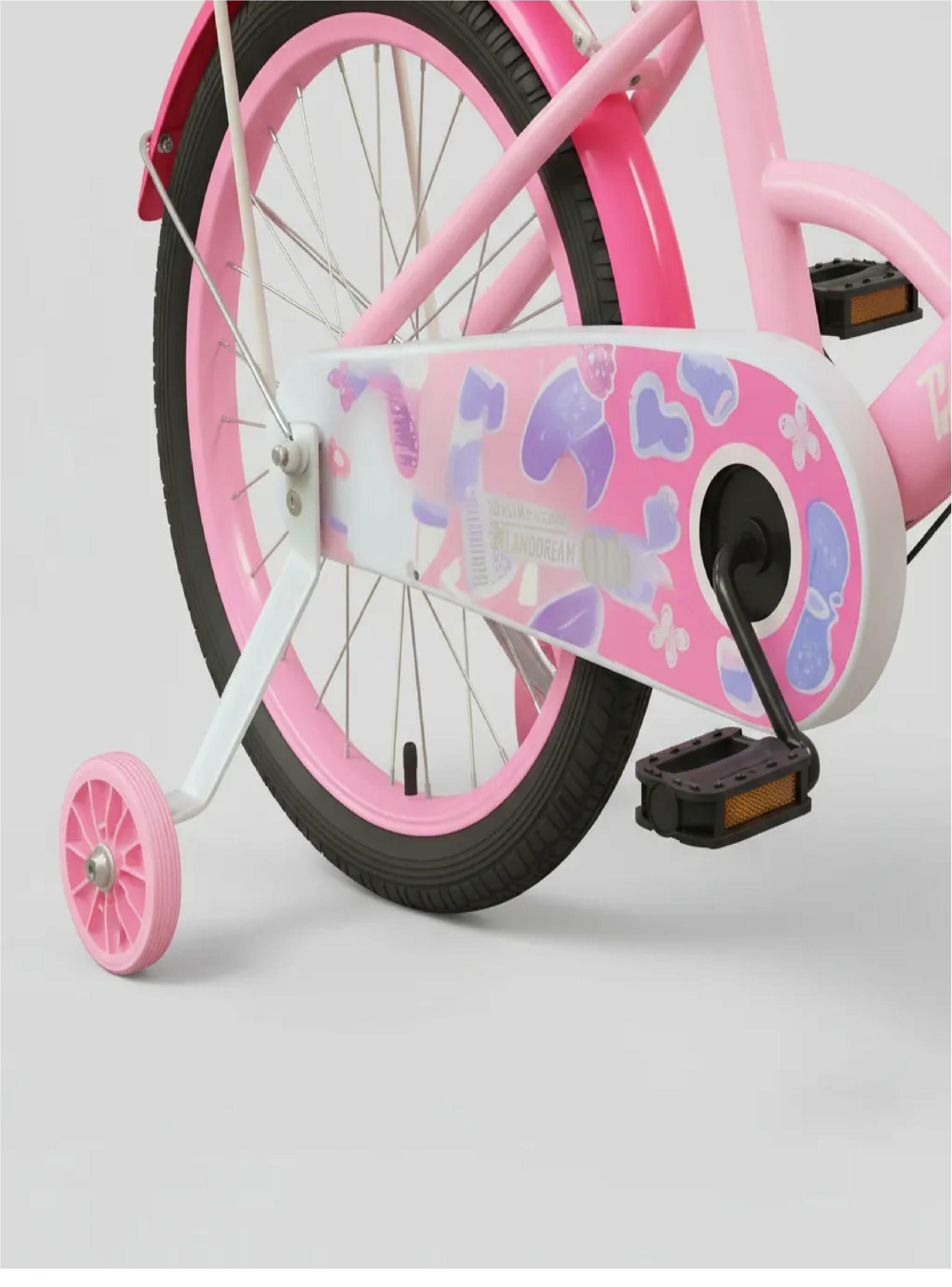 Bicicleta Aro 16 Infantil Con Ruedas De Aprendizaje Rosa-2