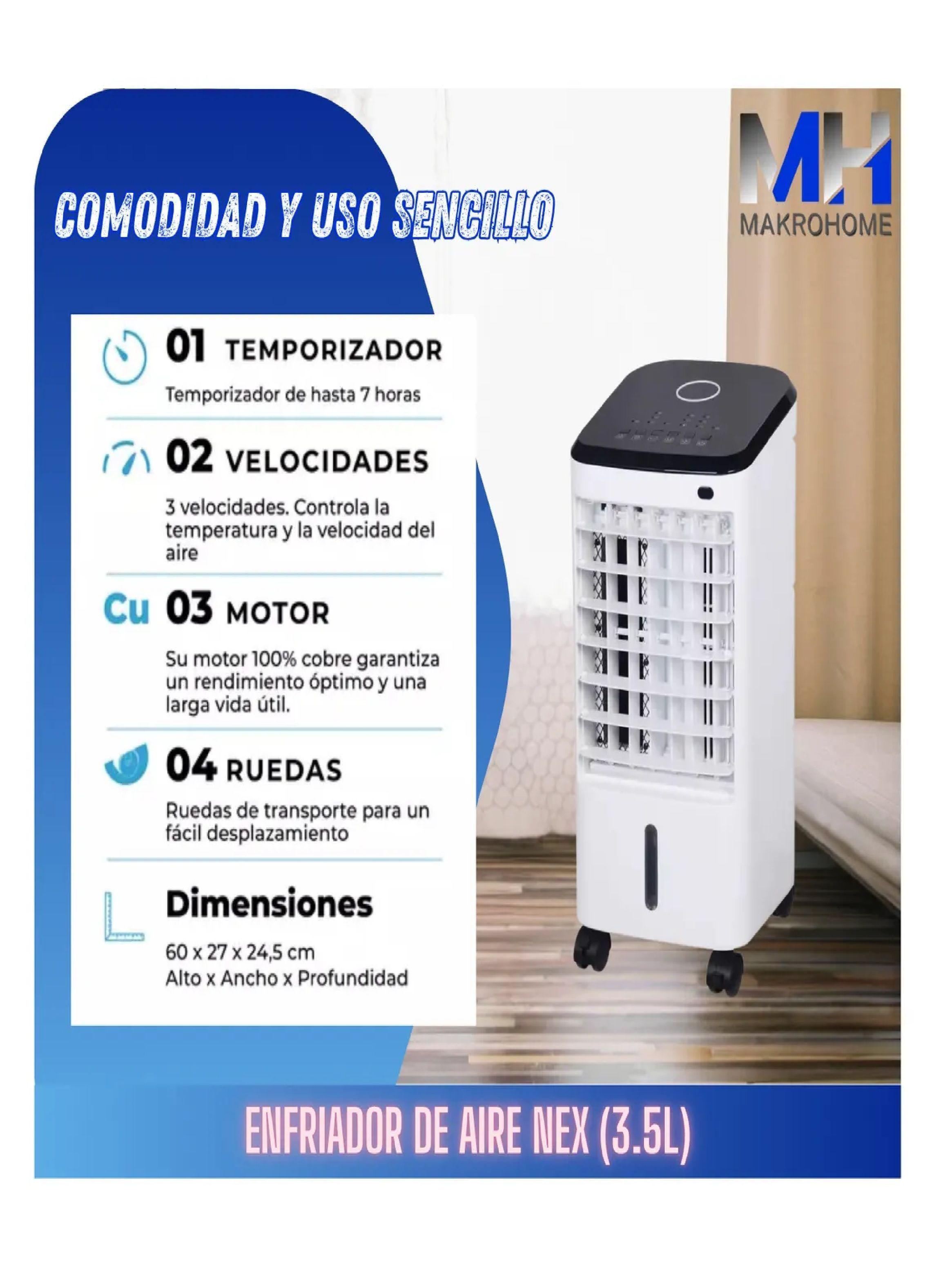 Enfriador De Aire Nex 65w Portatil Y Silencioso Refrescante-4