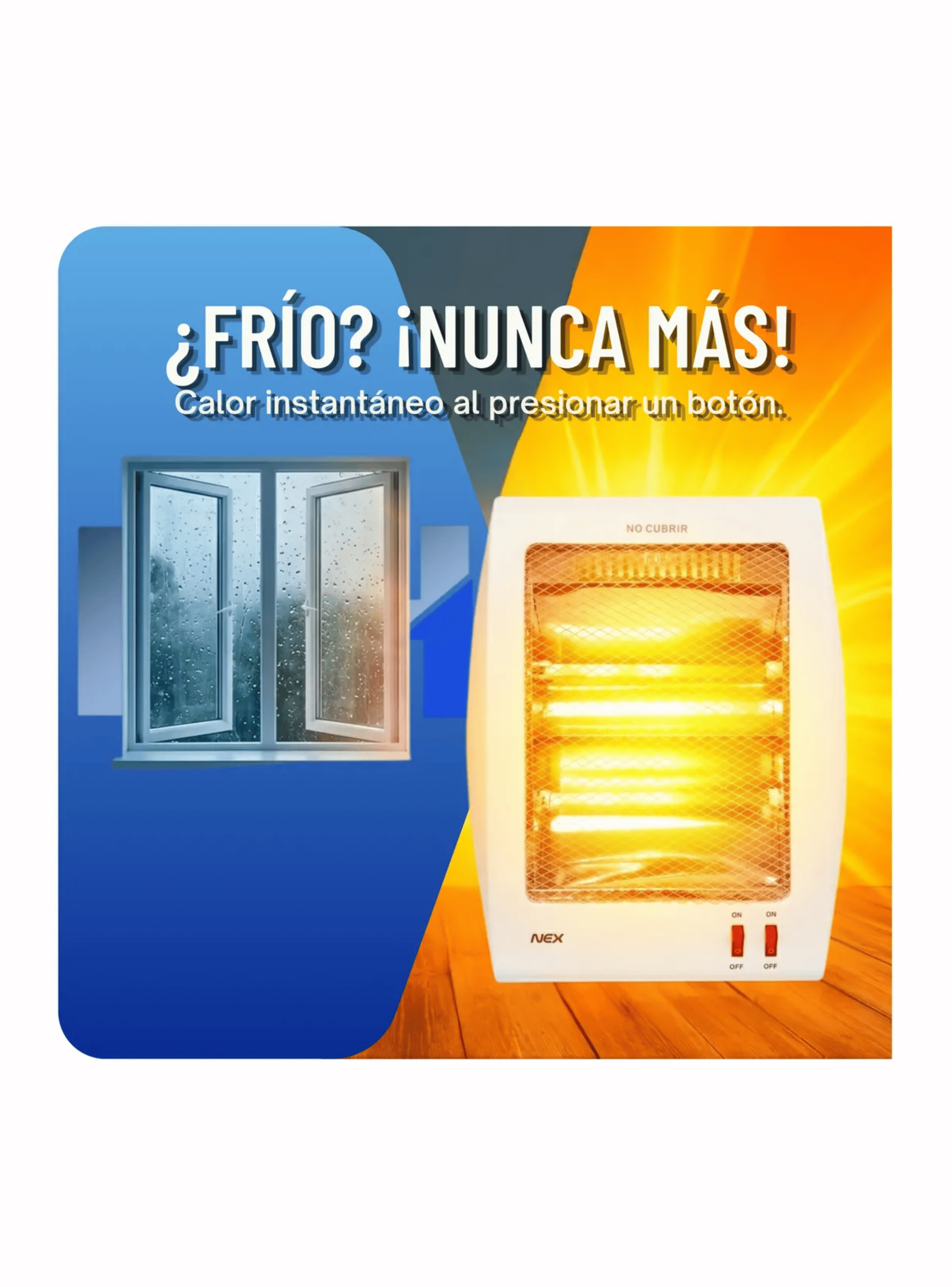 Pack X2 Estufa De Cuarzo Nex 700w Qz800 Calefactor Interior-1