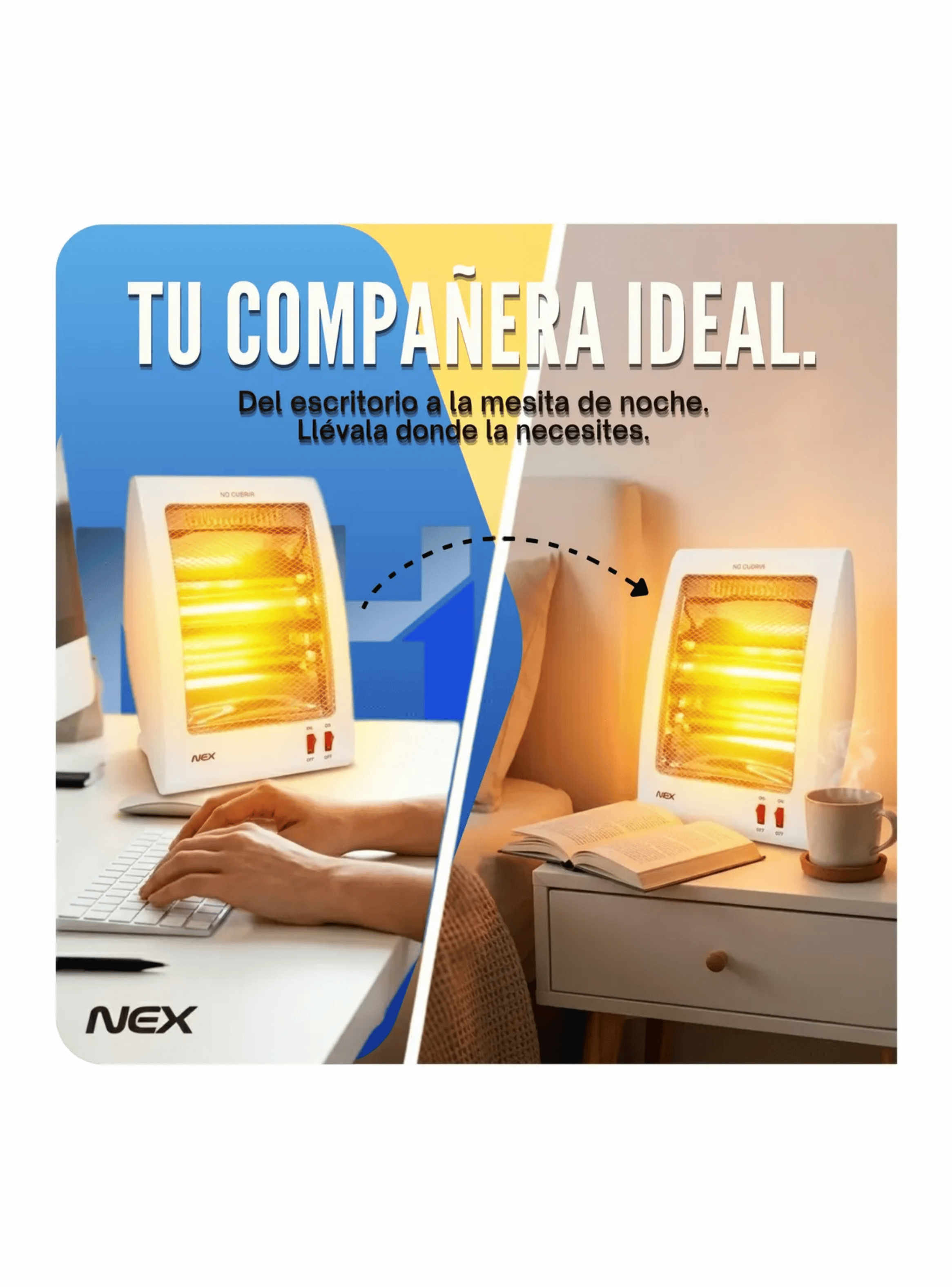 Pack X2 Estufa De Cuarzo Nex 700w Qz800 Calefactor Interior-3