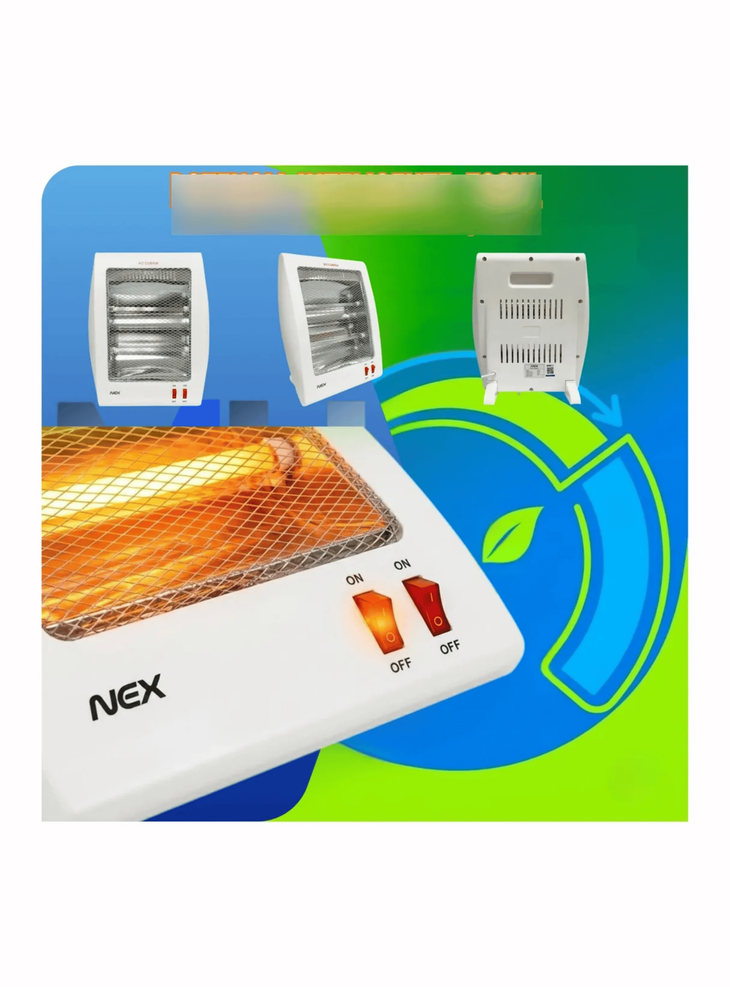 Pack X2 Estufa De Cuarzo Nex 700w Qz800 Calefactor Interior-4