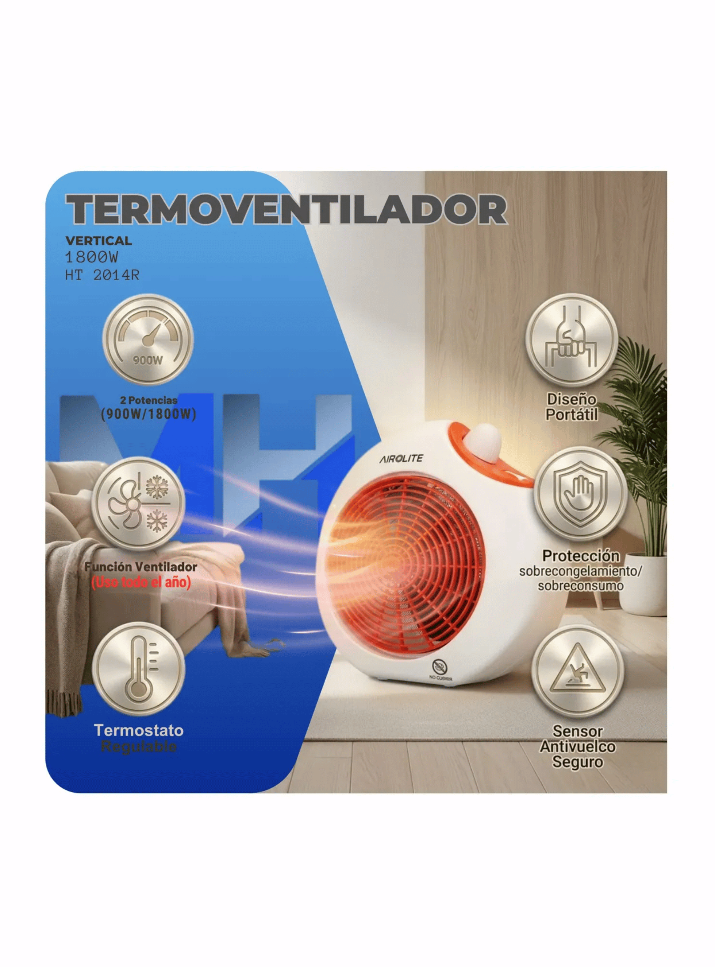 Termoventilador Airolite Ht2014R-1