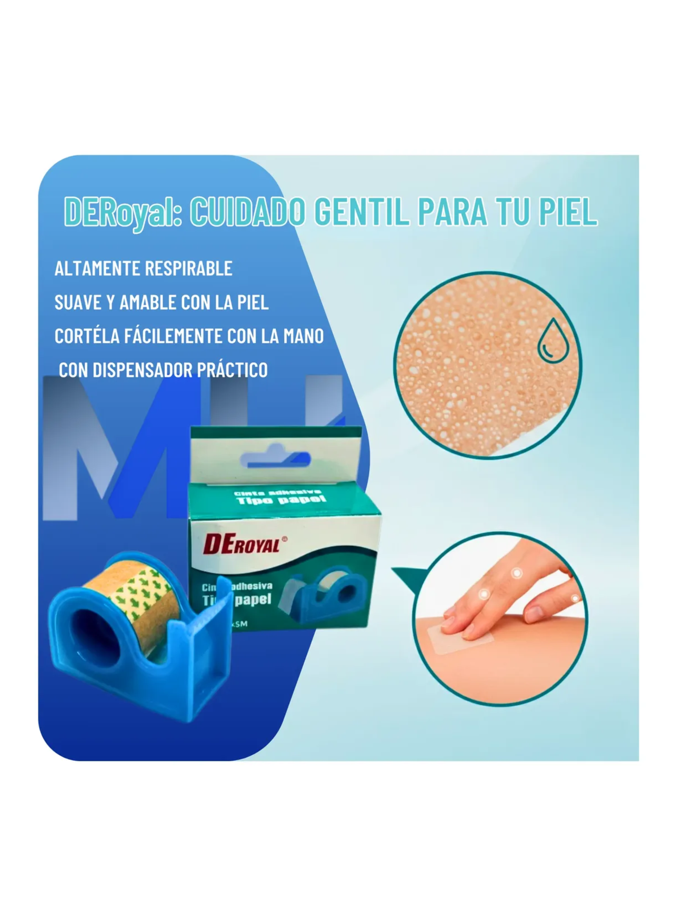Cinta Micropore Tela Adhesiva Papel 1 25cmx5m Marron-3