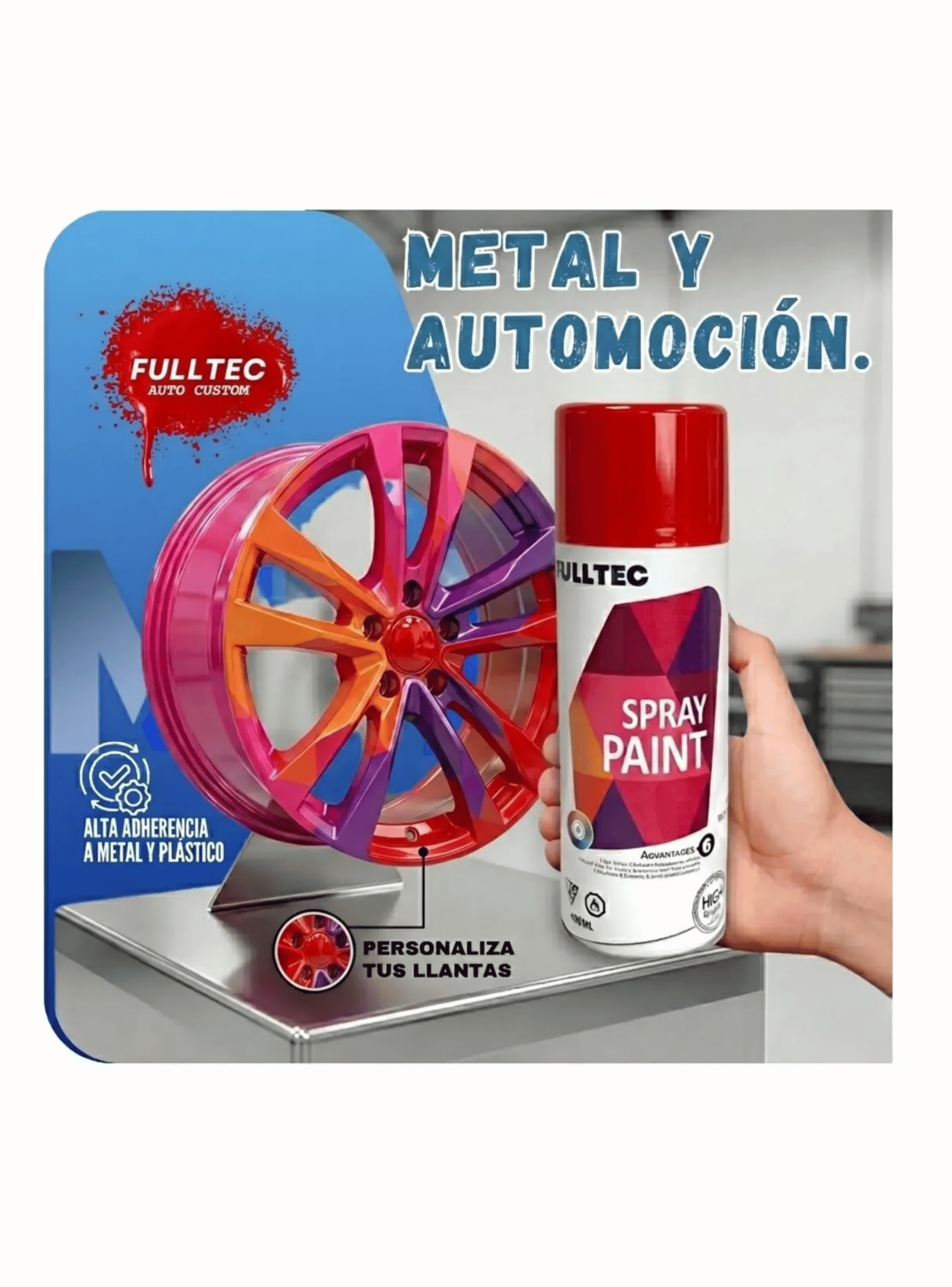 Pack X6 Pintura Spray Tela Madera Metal Plastico Vehicular ROJO SCARLET 23-3