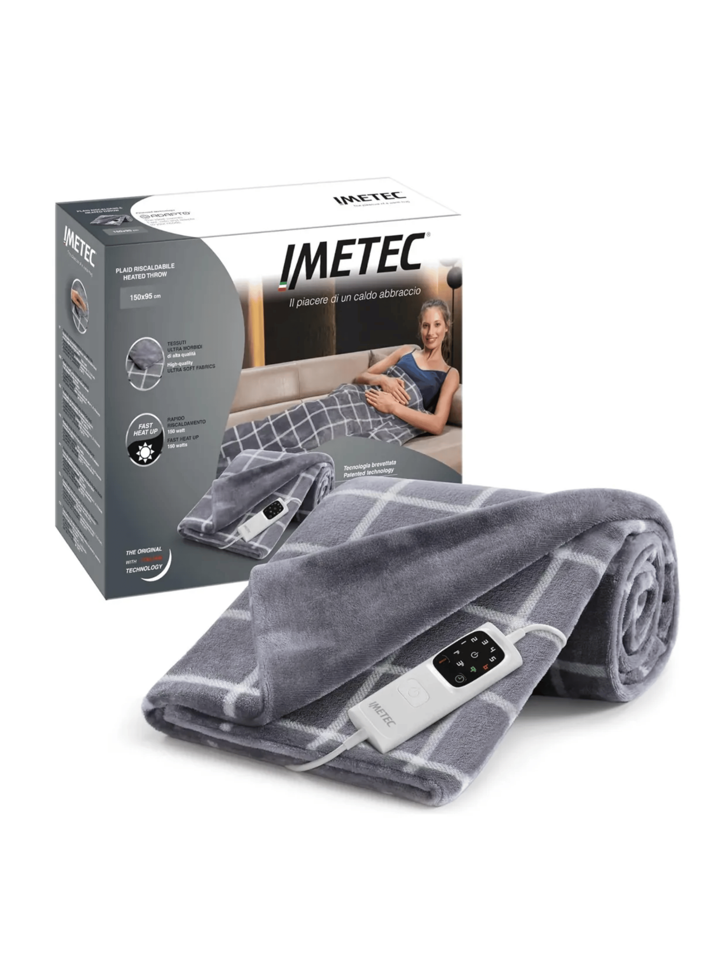 Manta Electrica Scaldasonno Imetec Adapto Velvet 150x95 Cm-0