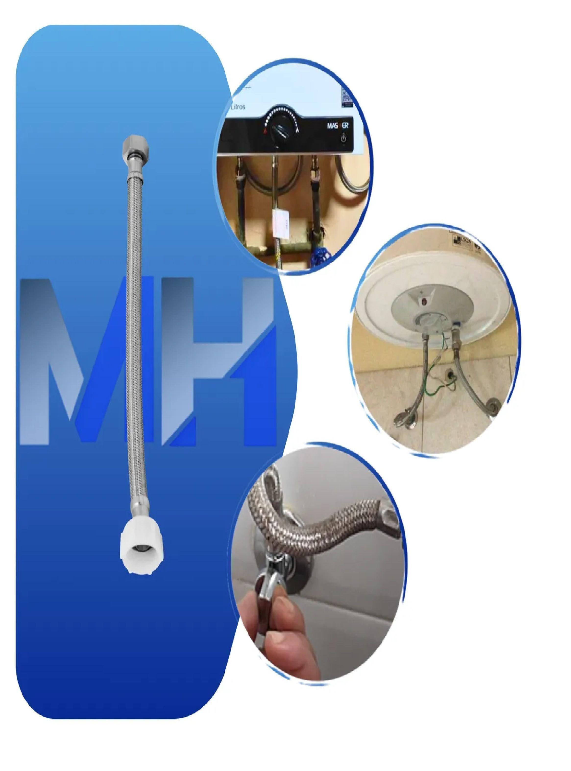 Pack 10 Flexibles Agua Wc 1/2 X 15/16 X 35cm Acero Inox Taumm-4