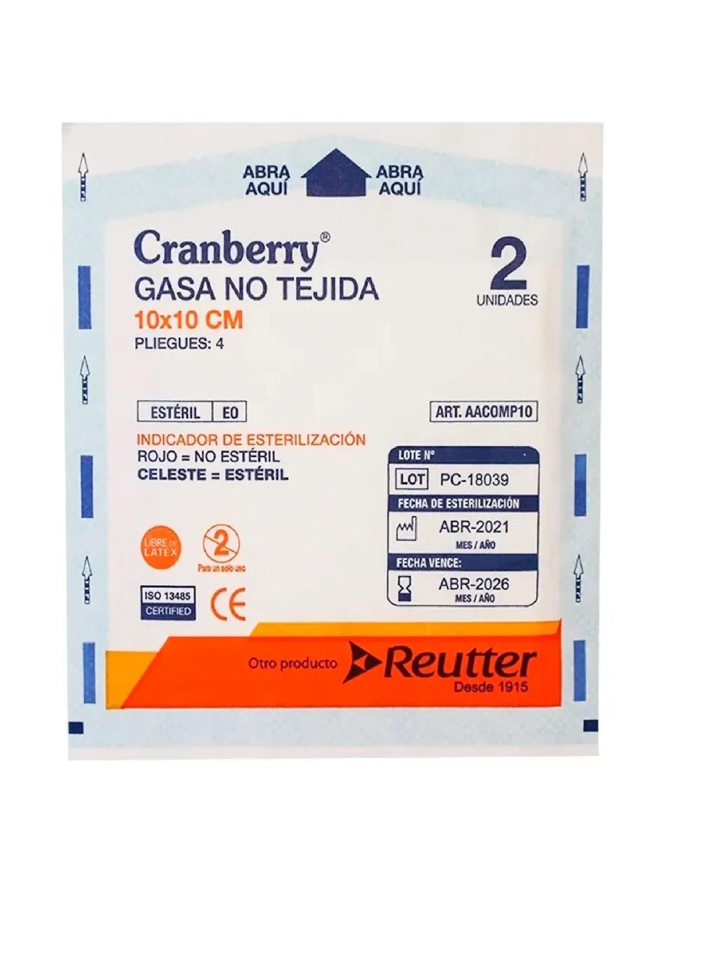 Gasa Esteril 10x10 Cm No Tejida 50 Unidades - Cranberry-2