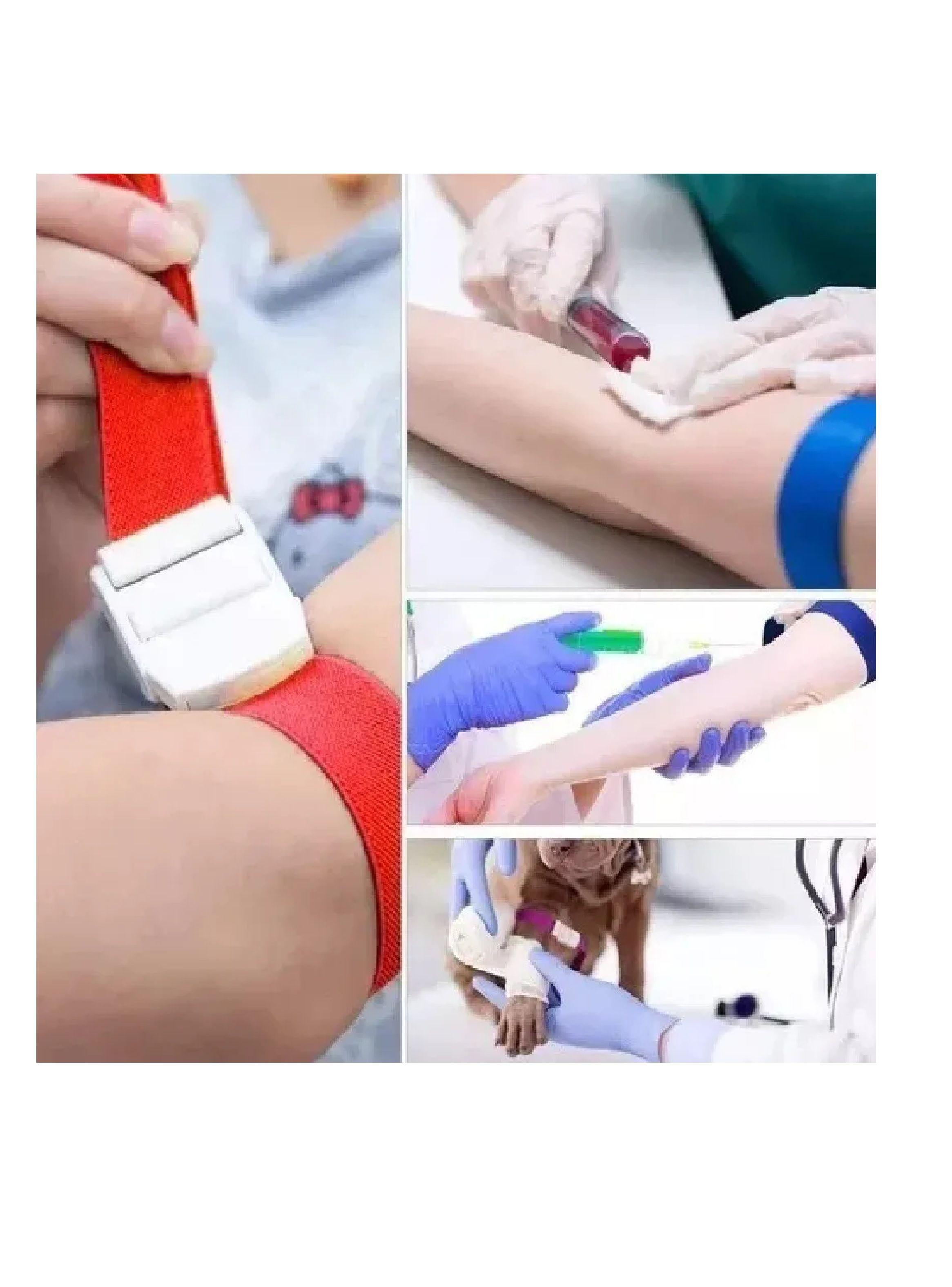 Torniquete Ligadura Elastico Hebilla Medicas Celeste-5