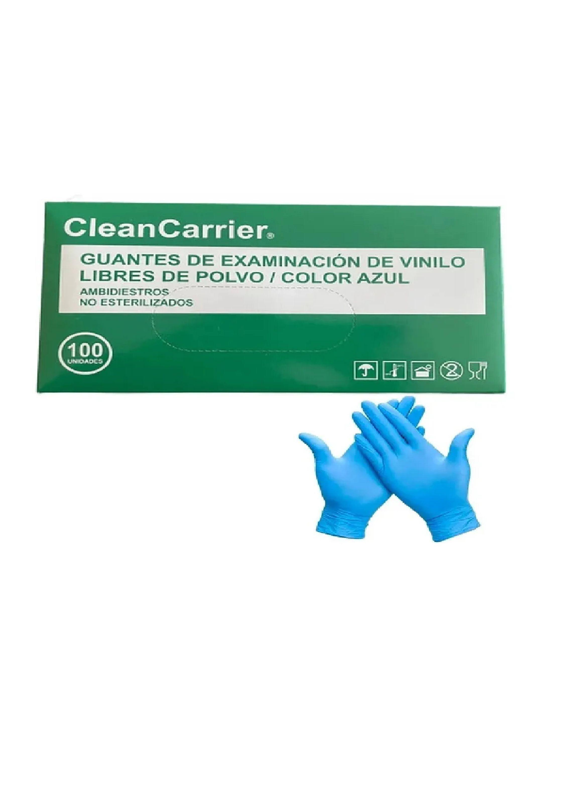 Guantes Vinilo Azul Cleancarrier Talla L Caja X 100 Uds.-1