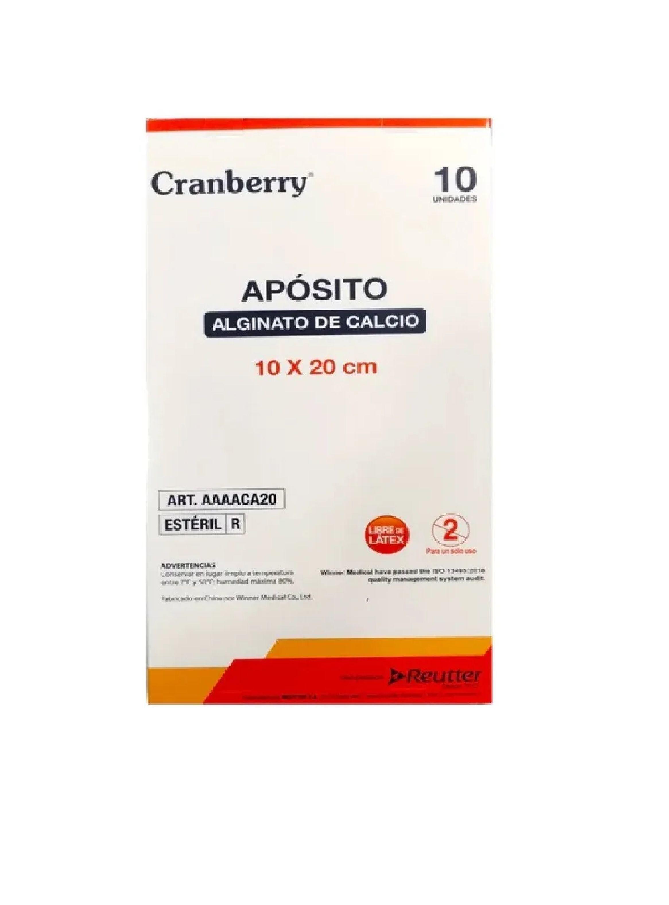 Aposito Alginato Calcio 10x20cm Cranberry Caja 10 Unidades-2