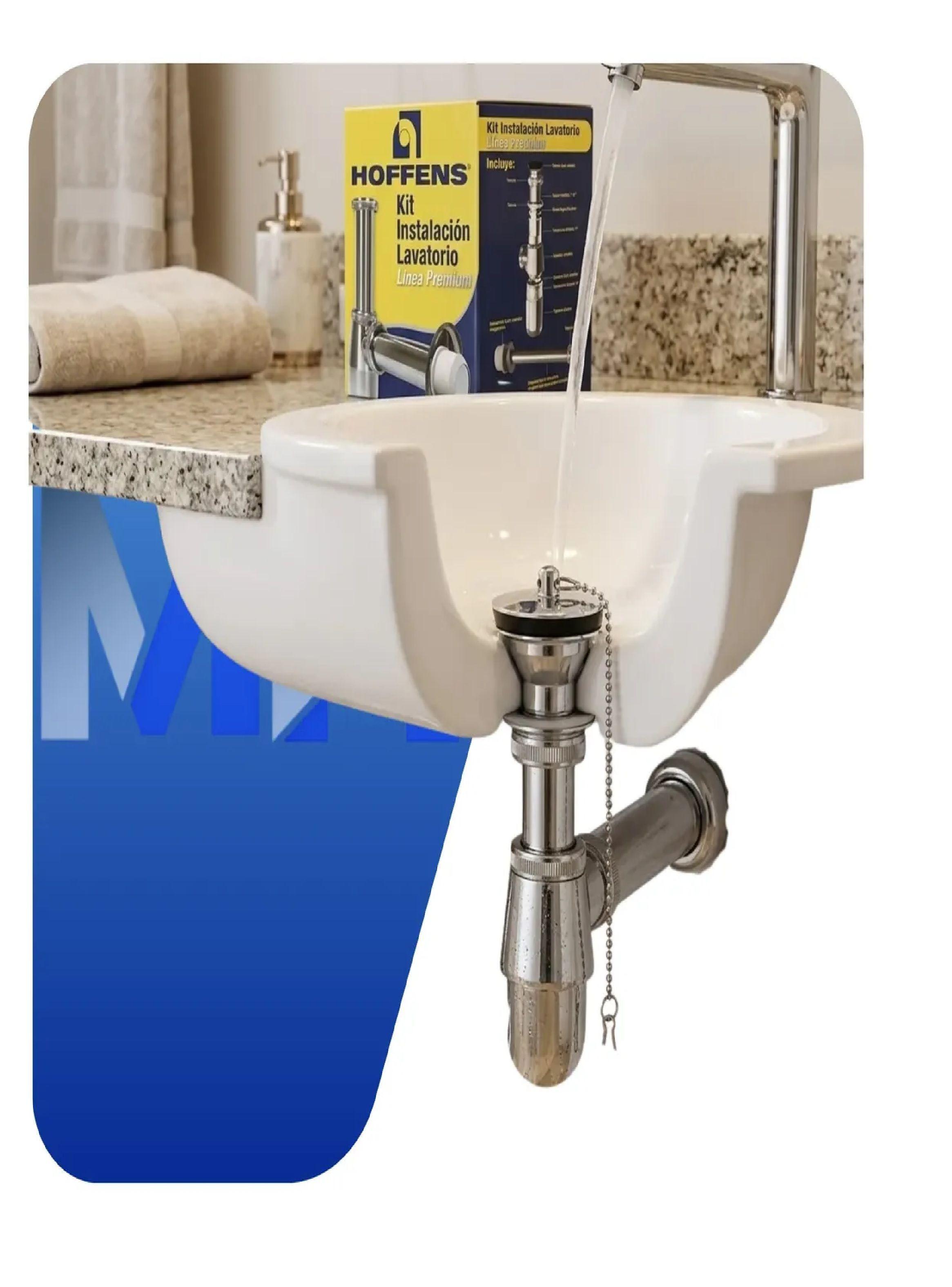 Sifon Metalico Lavatorio 1 1/4 + Desague Cromado Completo-4