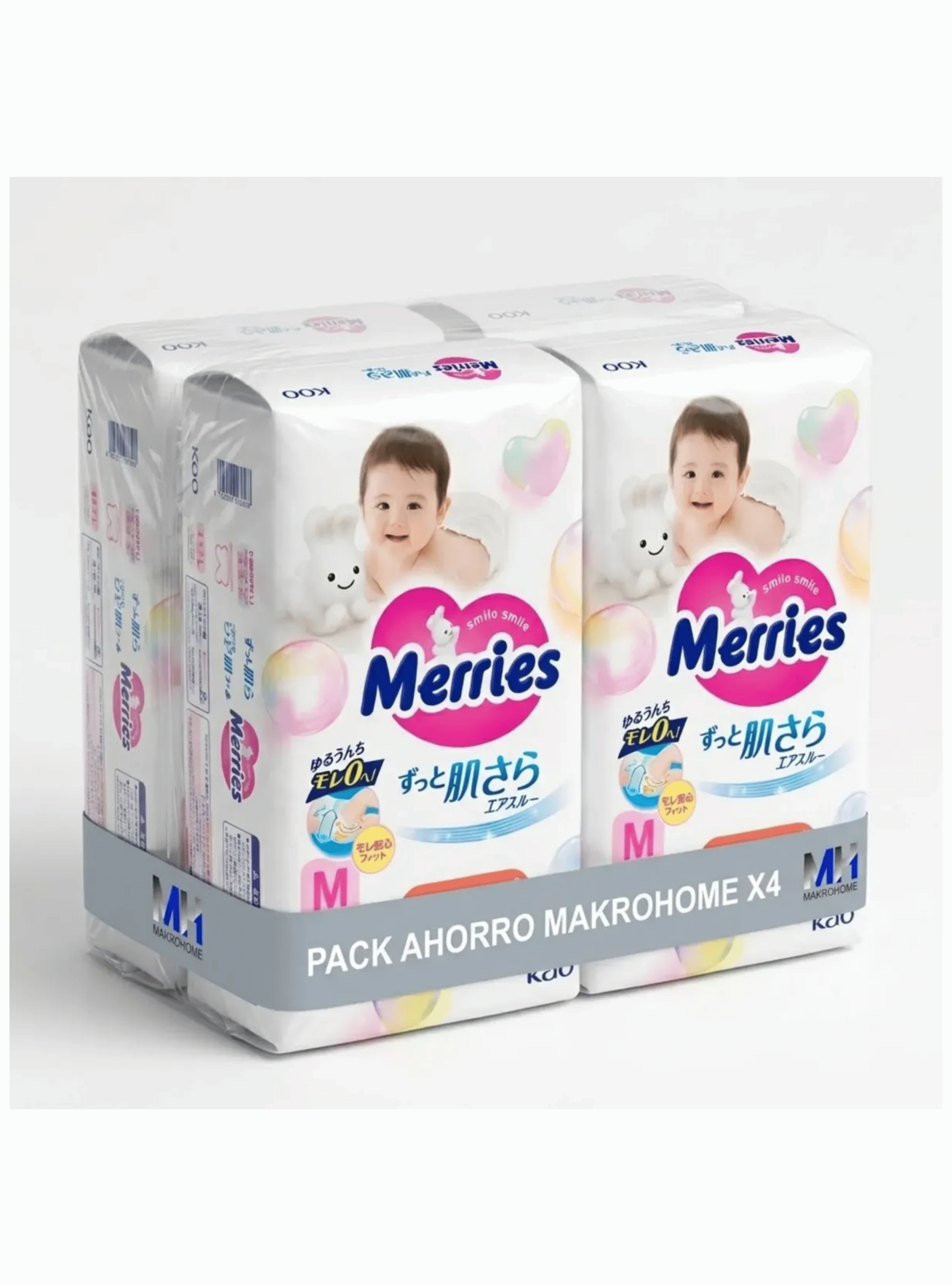 Panales Merries Talla M Velcro Pack X4 208 Unidades 6 15 Kg-0
