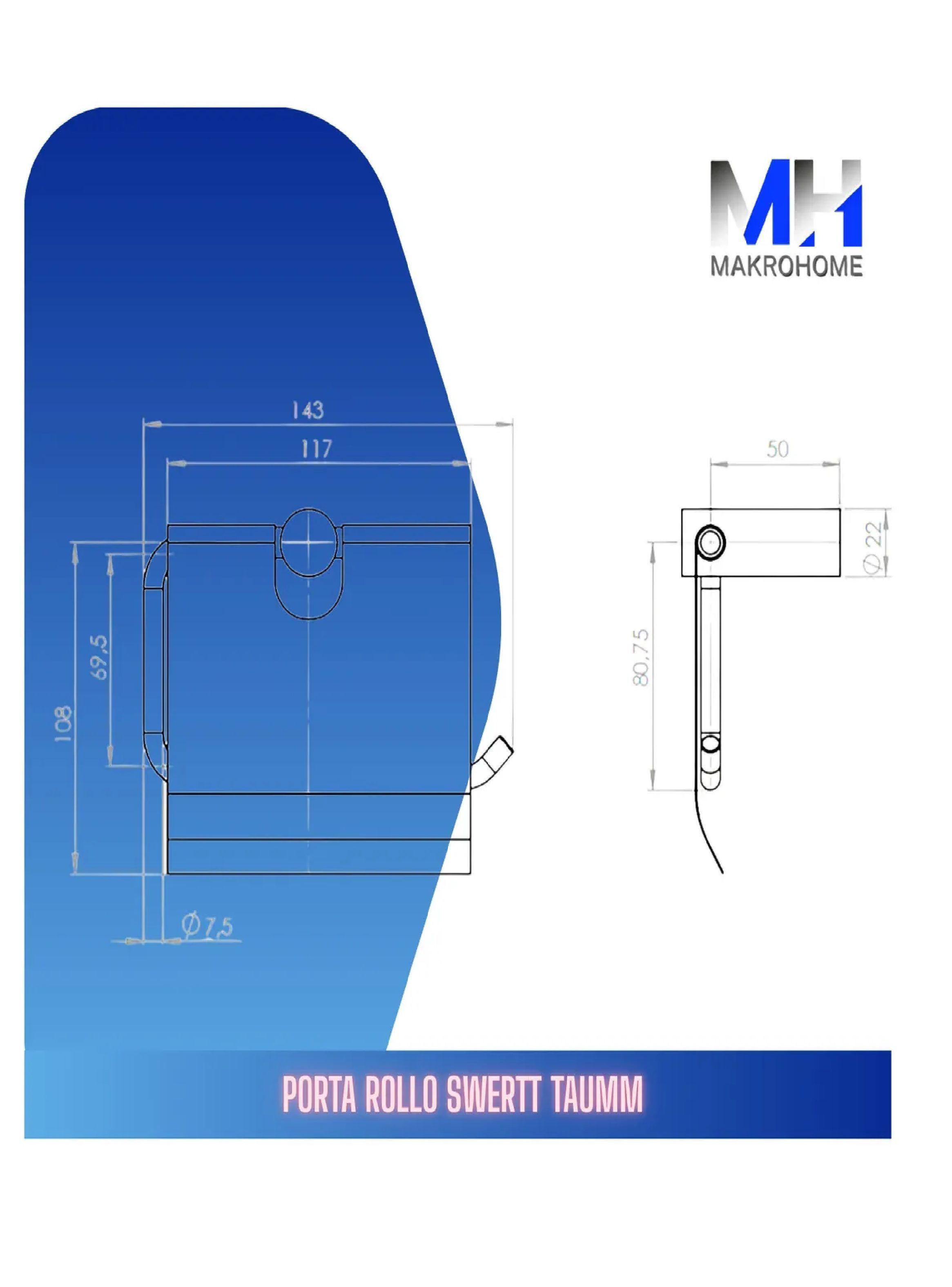 Porta Rollo Swertt Acero Inoxidable Brillante Diseño Moderno-4
