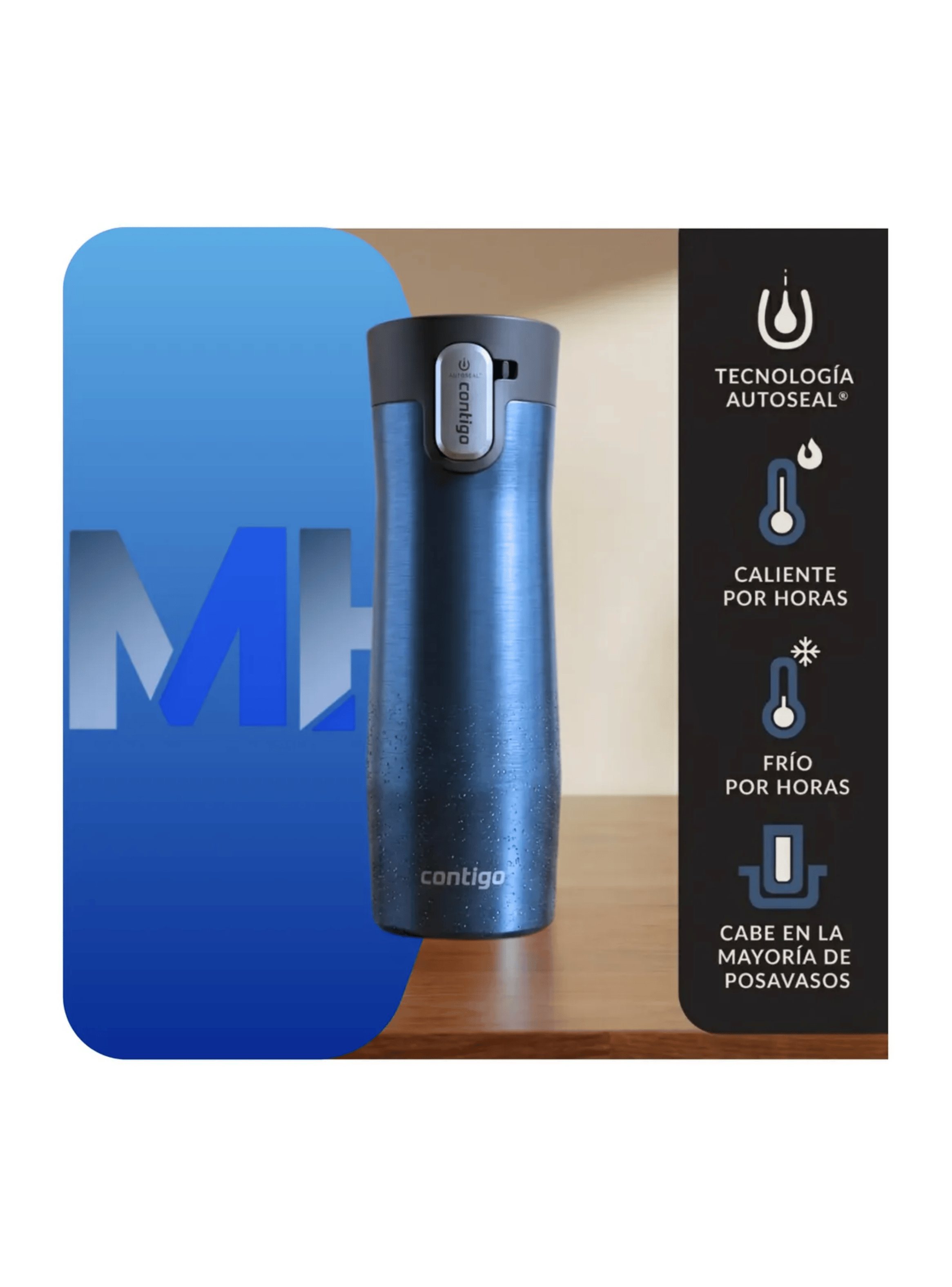 Mug Termico Contigo West Loop 591ml Autoseal Acero Original-1